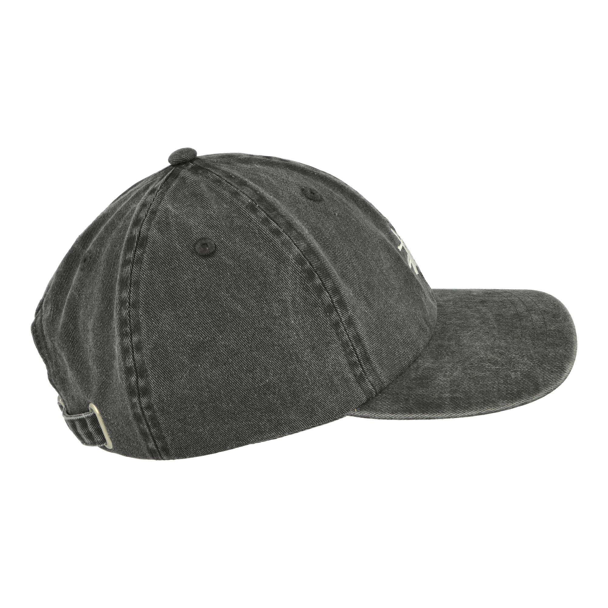 Stussy Washed Basic Low Pro Cap Charcoal Caps Close-up | Overkill