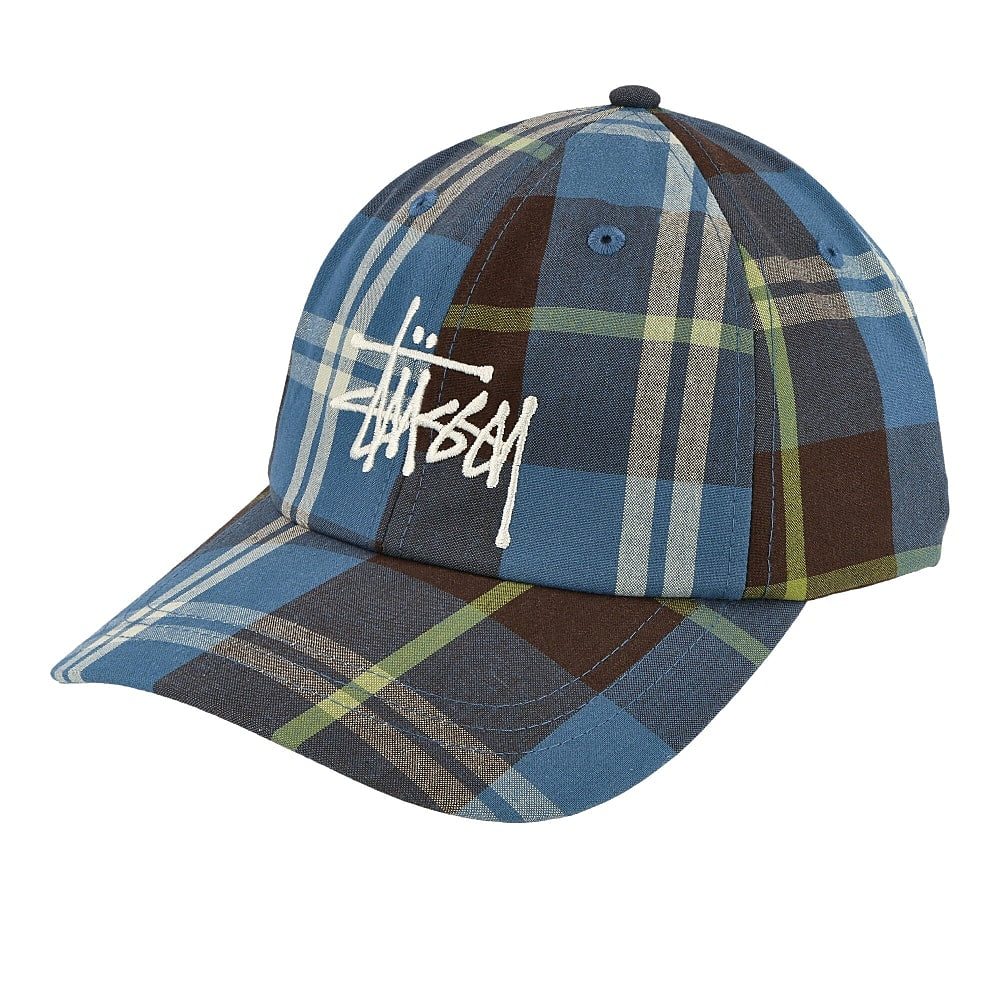 Stussy Big Logo Madras Plaid Low Pro Blue Caps 131943 / 0801 | Overkill