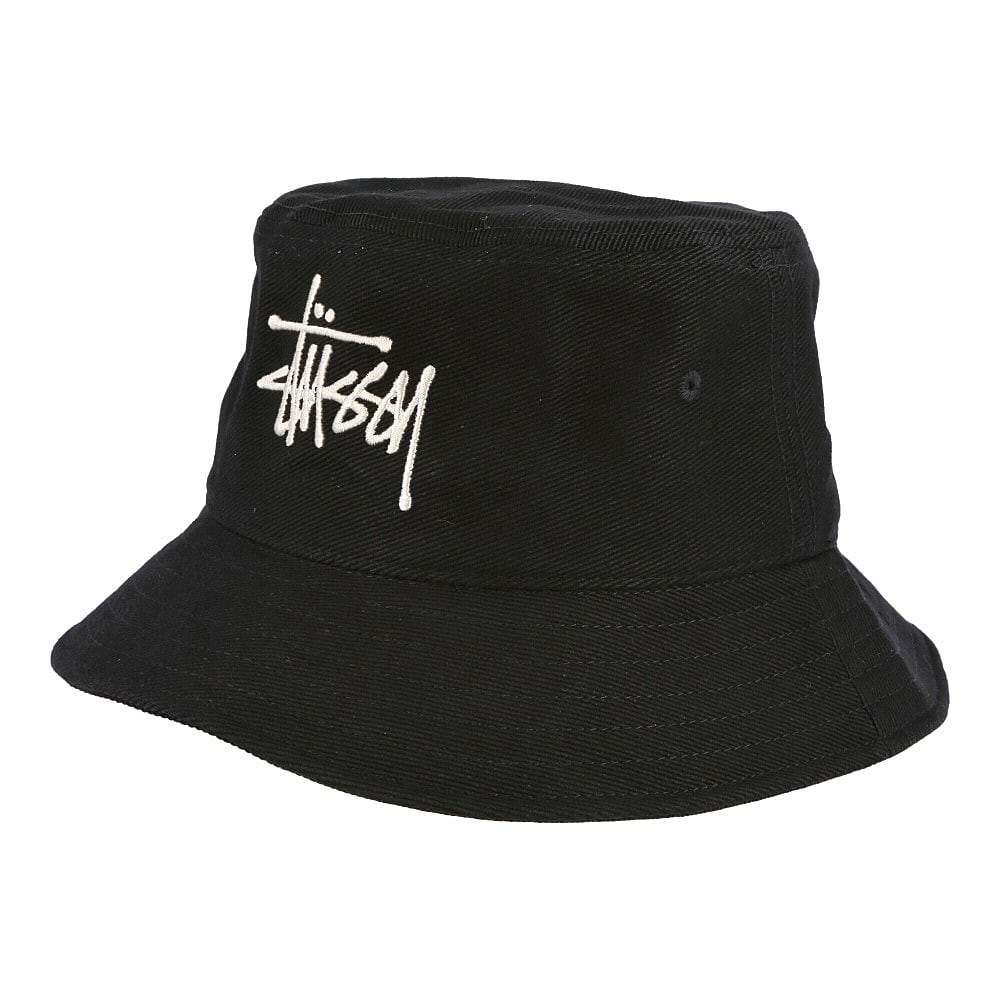 Stussy Big Logo Twill Bucket Hat Black Bucket Hats 1321024 / 0001 | Overkill