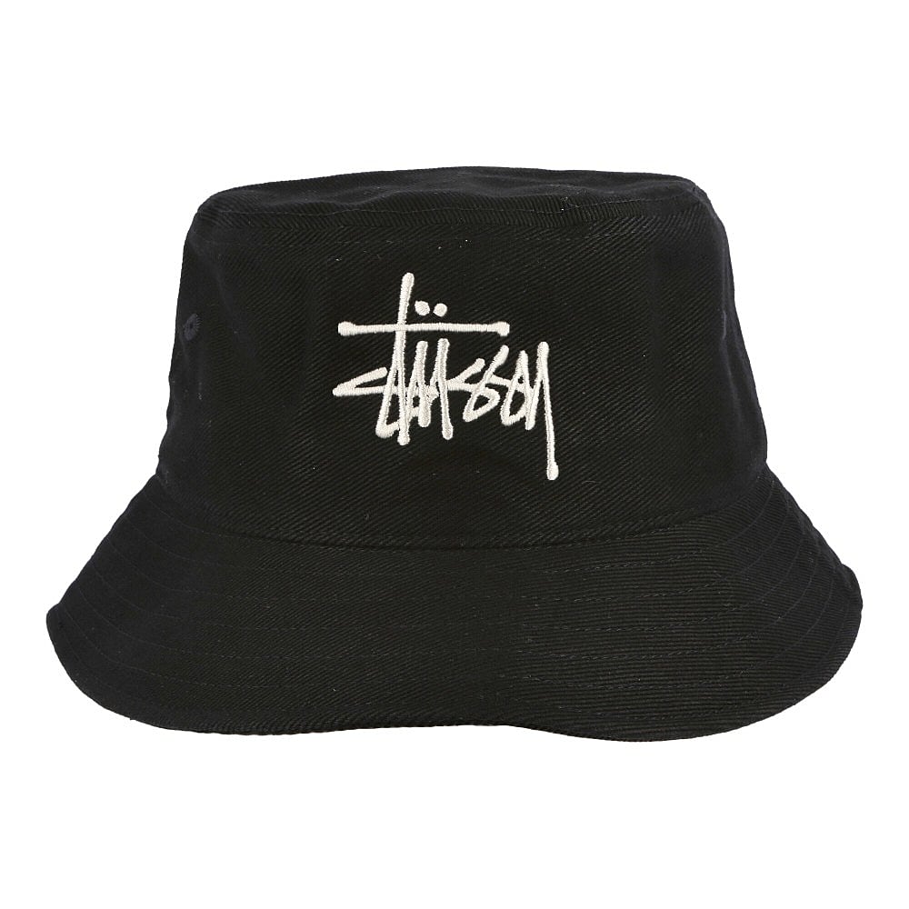 Stussy Big Logo Twill Bucket Hat Black Bucket Hats Detailfoto | Overkill