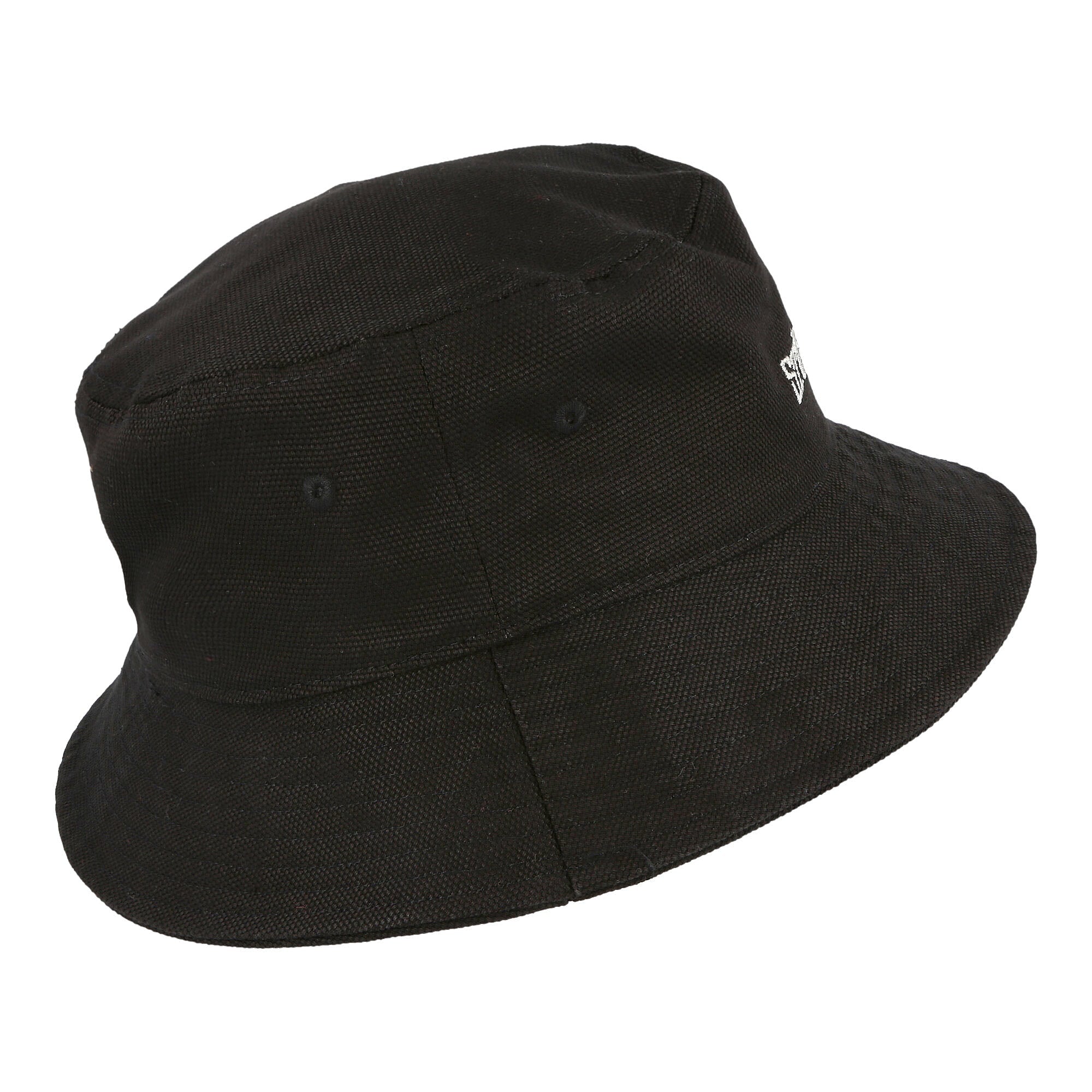 Stussy Canvas Wide Brim Bucket Hat Black Bucket Hats Close-up | Overkill