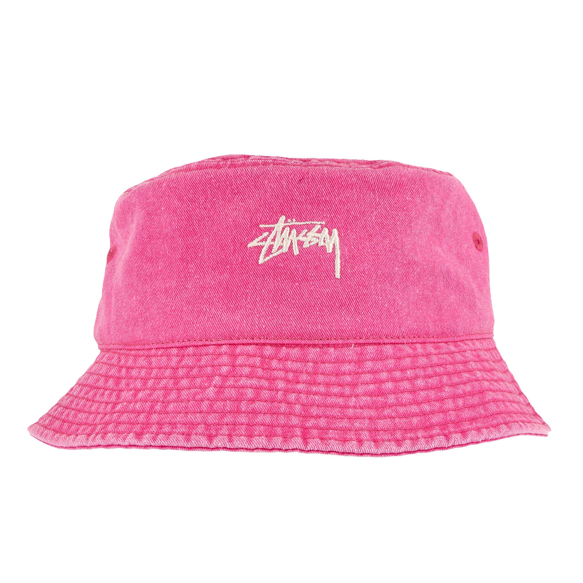 Stussy Washed Stock Bucket Hat Magenta Bucket Hats Detailfoto | Overkill