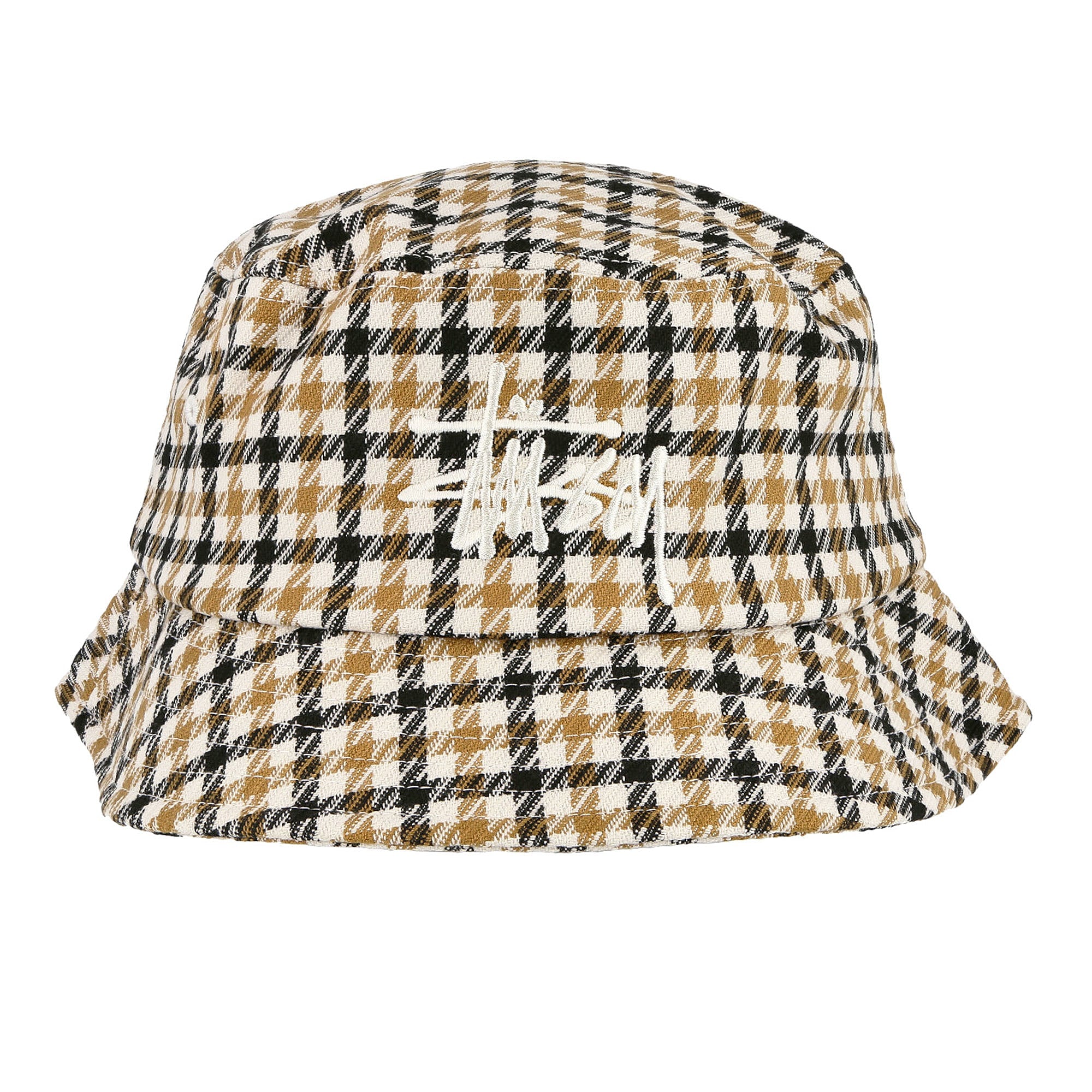 Stussy Big Logo Check Plaid Bucket Mustard Bucket Hats 132963 / 0203 | Overkill