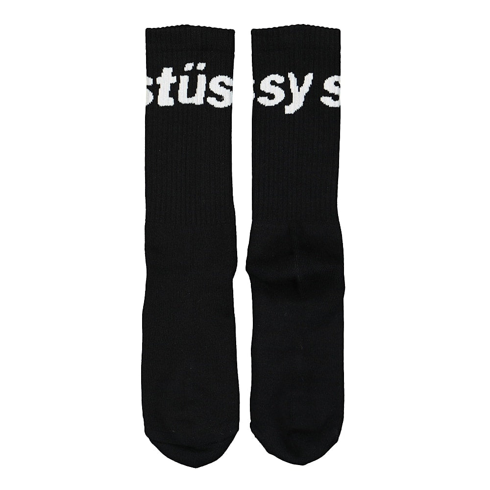 Stussy Jacquard Logo Socks Black Socks Close-up | Overkill
