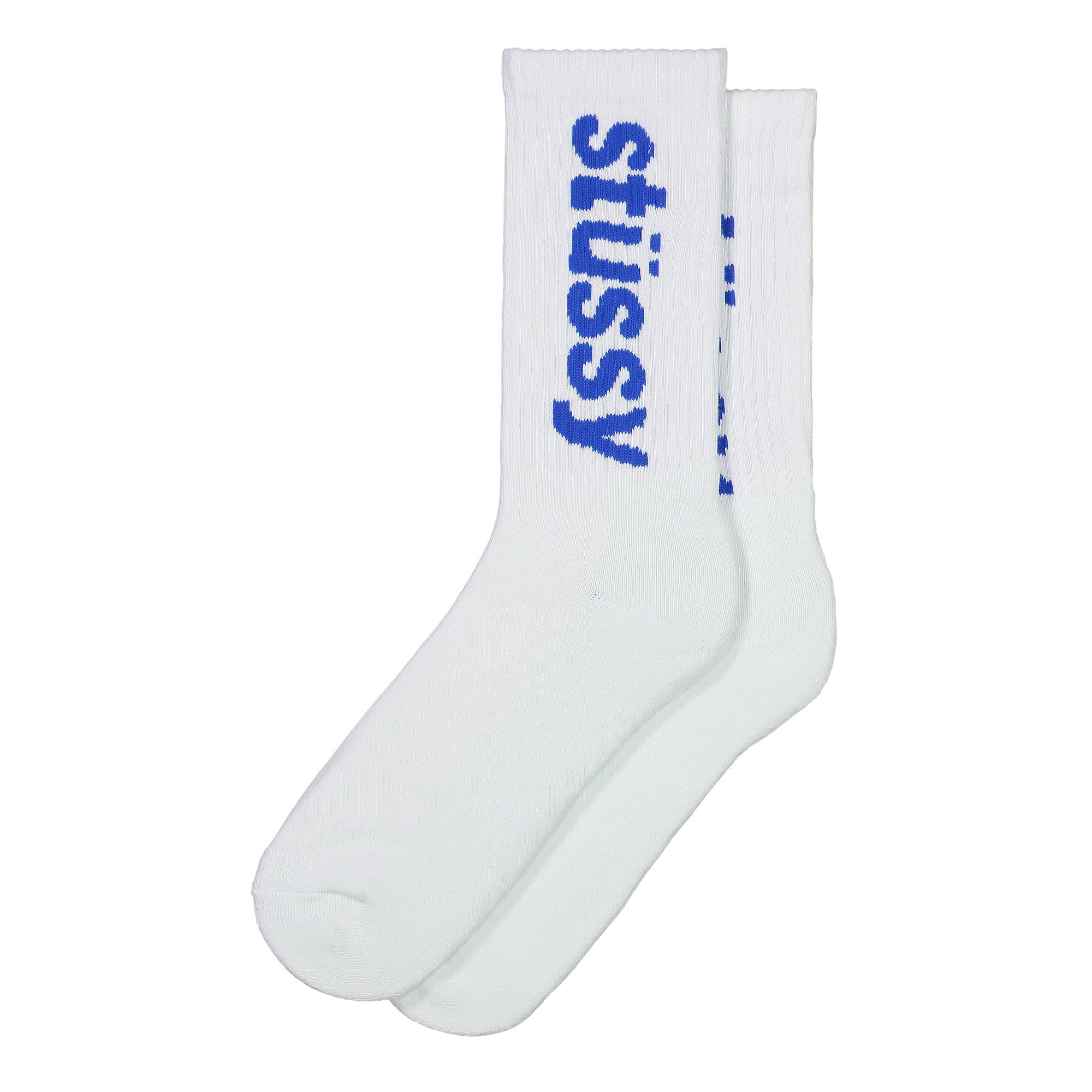 Stussy Helvetica Jacquard Crew Socks Sky Blue Socks 138742 / 2237 | Overkill