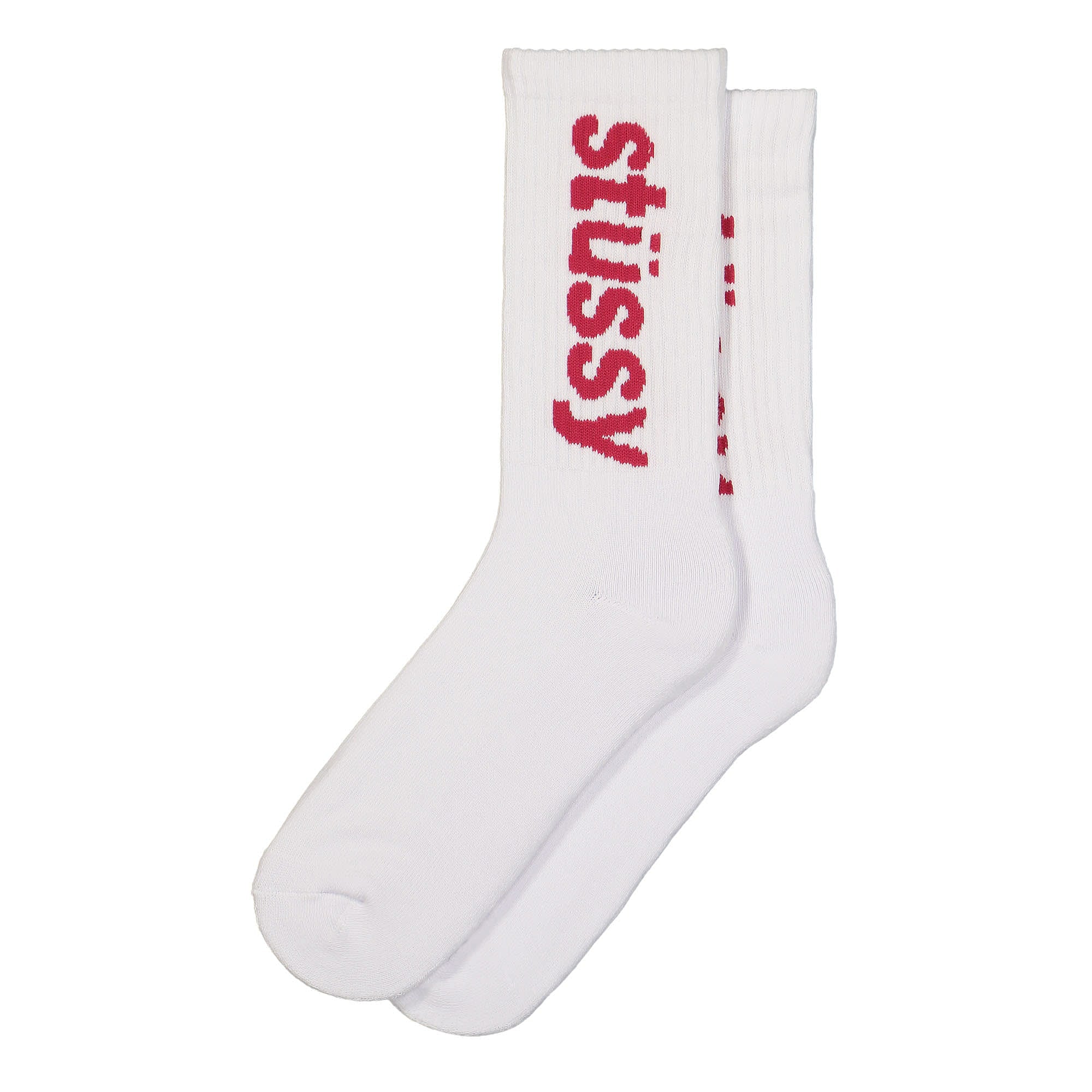 Stussy Helvetica Jacquard Crew Socks Hot Pink Socks 138742 / 0603 | Overkill