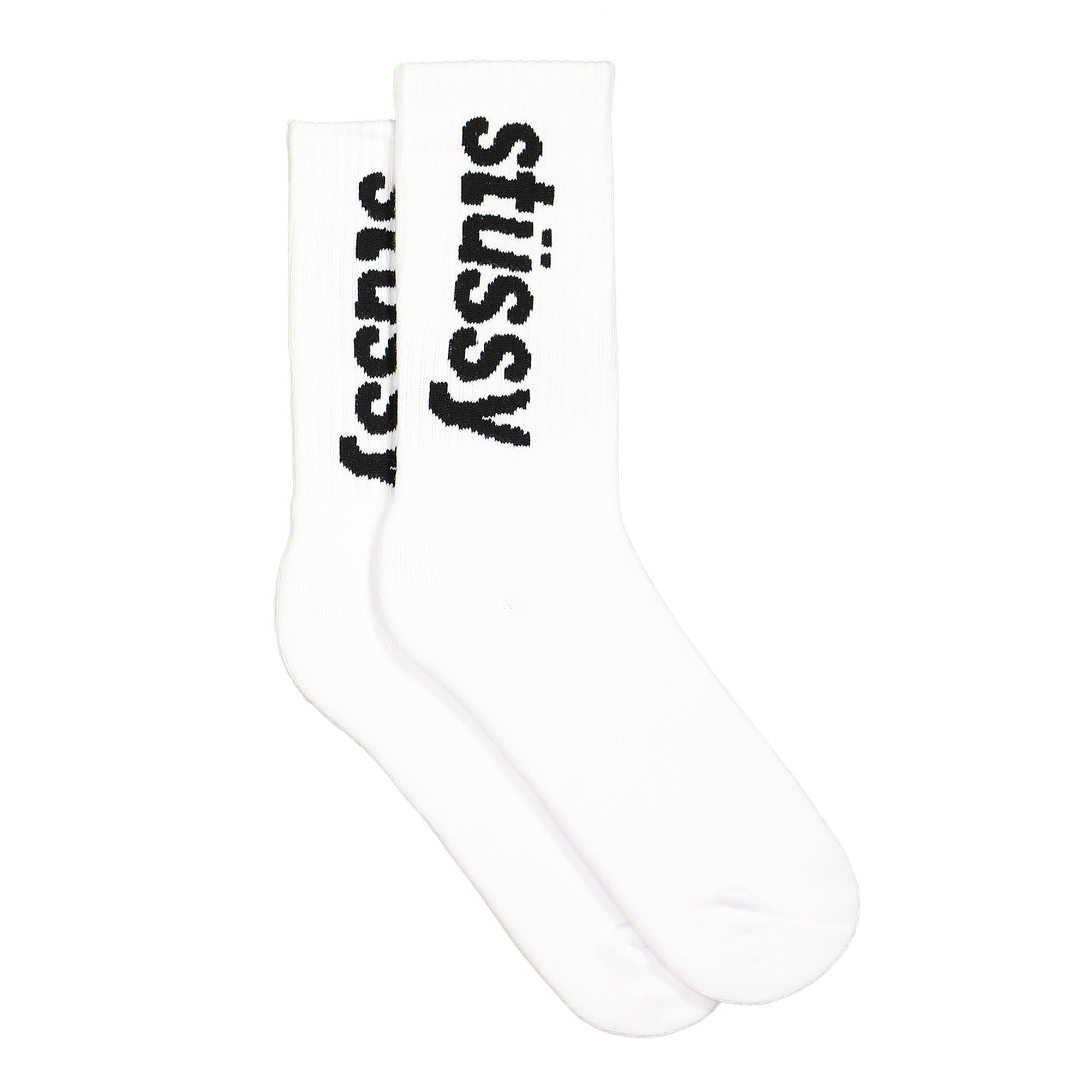 Stussy Helvetica Jacquard Crew Socks White Socks Material | Overkill