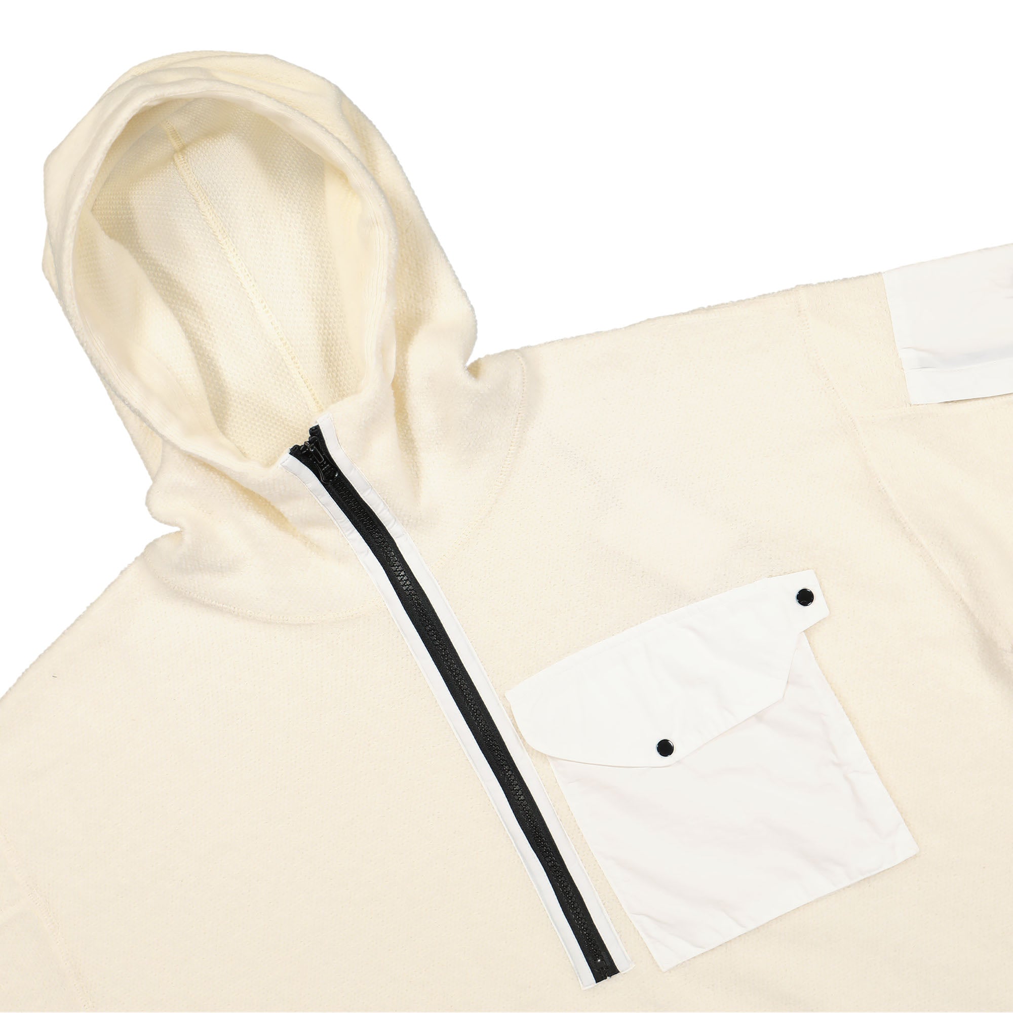 C.P. Company Knitwear Hooded Lambswool Gauze White Hoodies Close-up | Overkill