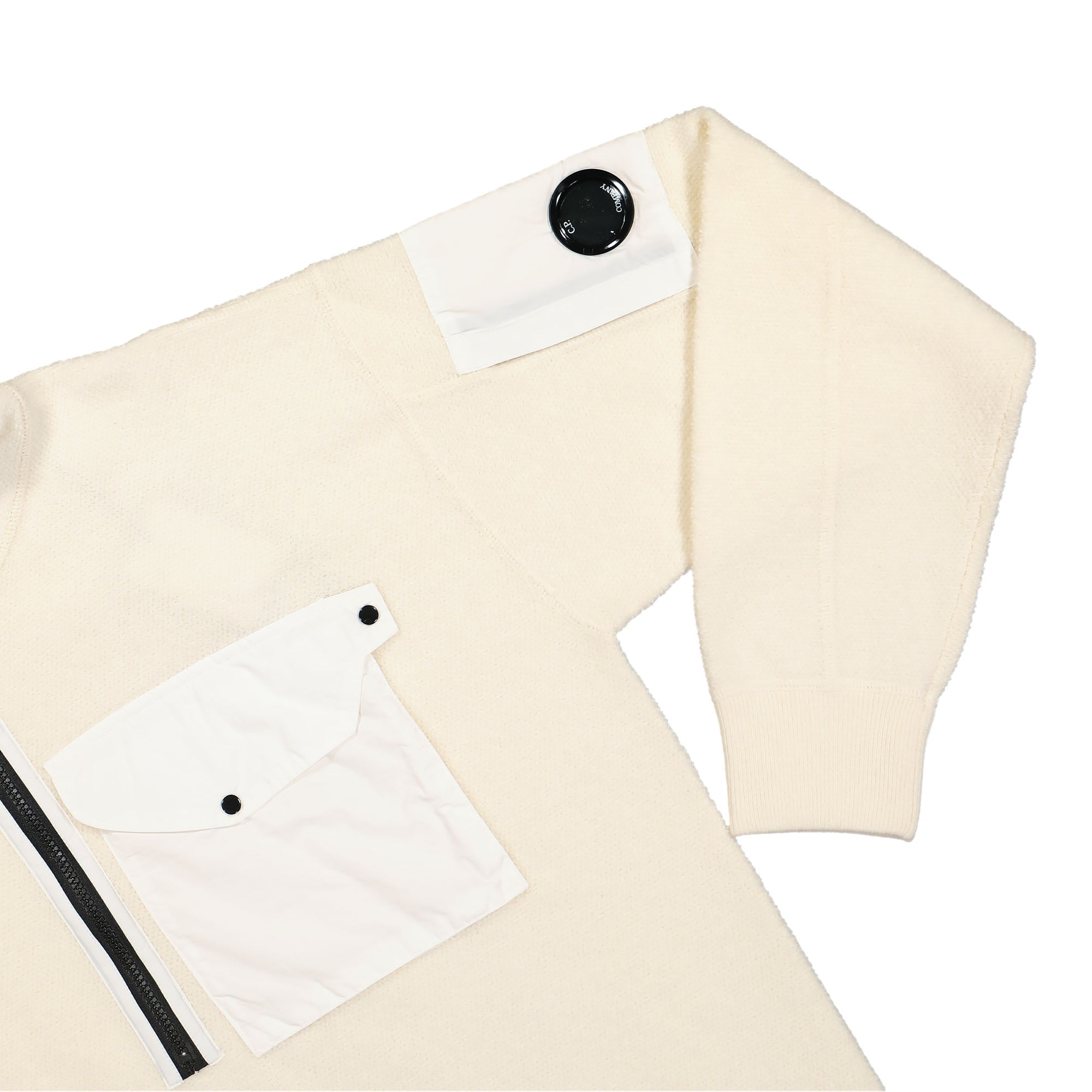 C.P. Company Knitwear Hooded Lambswool Gauze White Hoodies Detail view 1 | Overkill