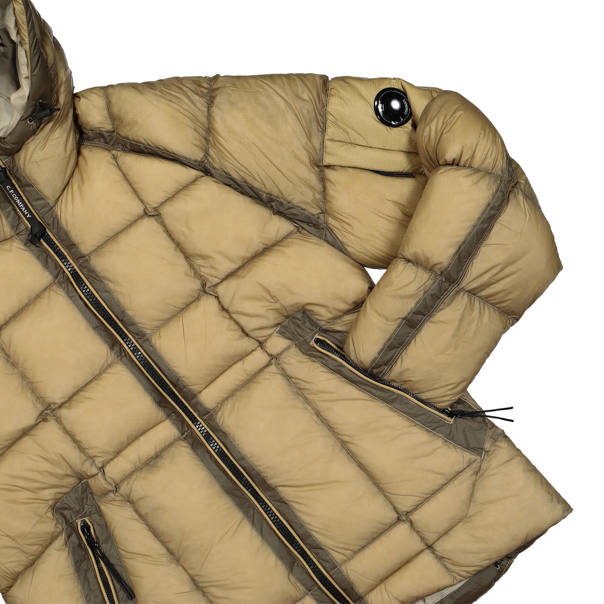 C.P. Company DD Shell Outerwear Medium Jacket Oxford Tan Puffer Jackets Detail view 2 | Overkill