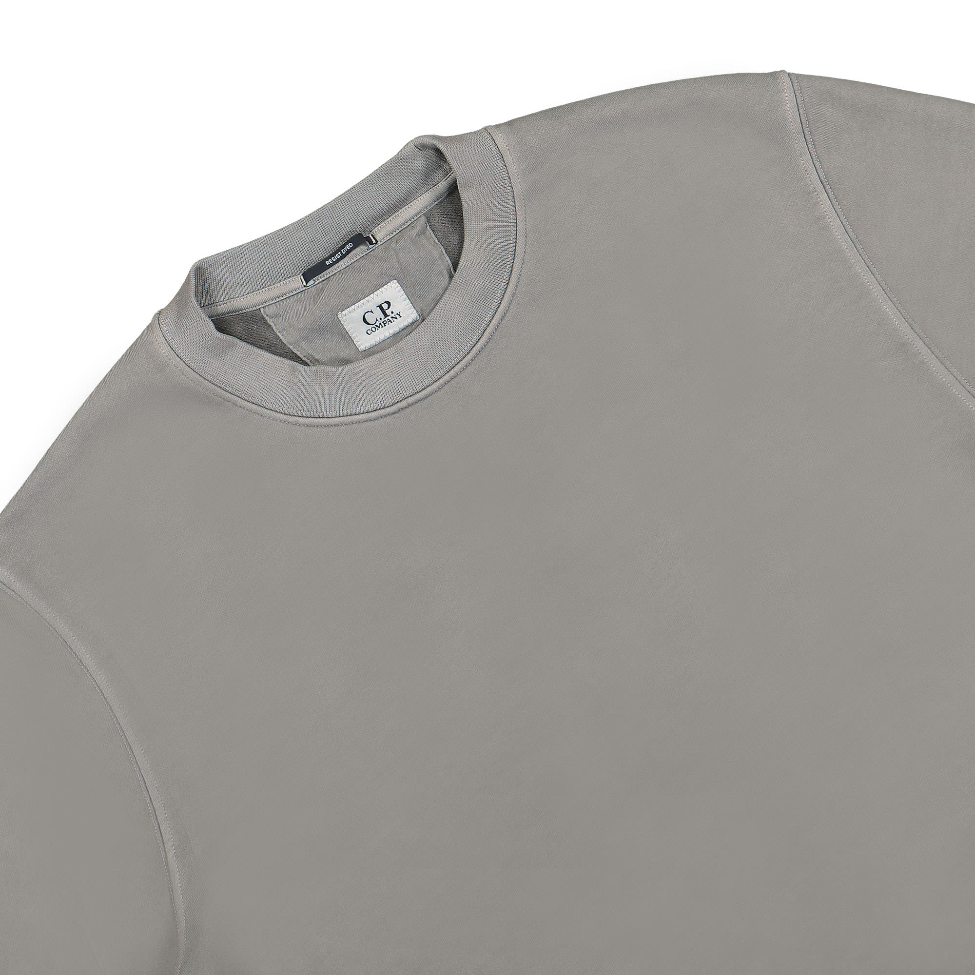 C.P. Company Brushed and Emerized Diagonal Fleece Sweatshirt Titanium Sweatshirts Close-up | Overkill