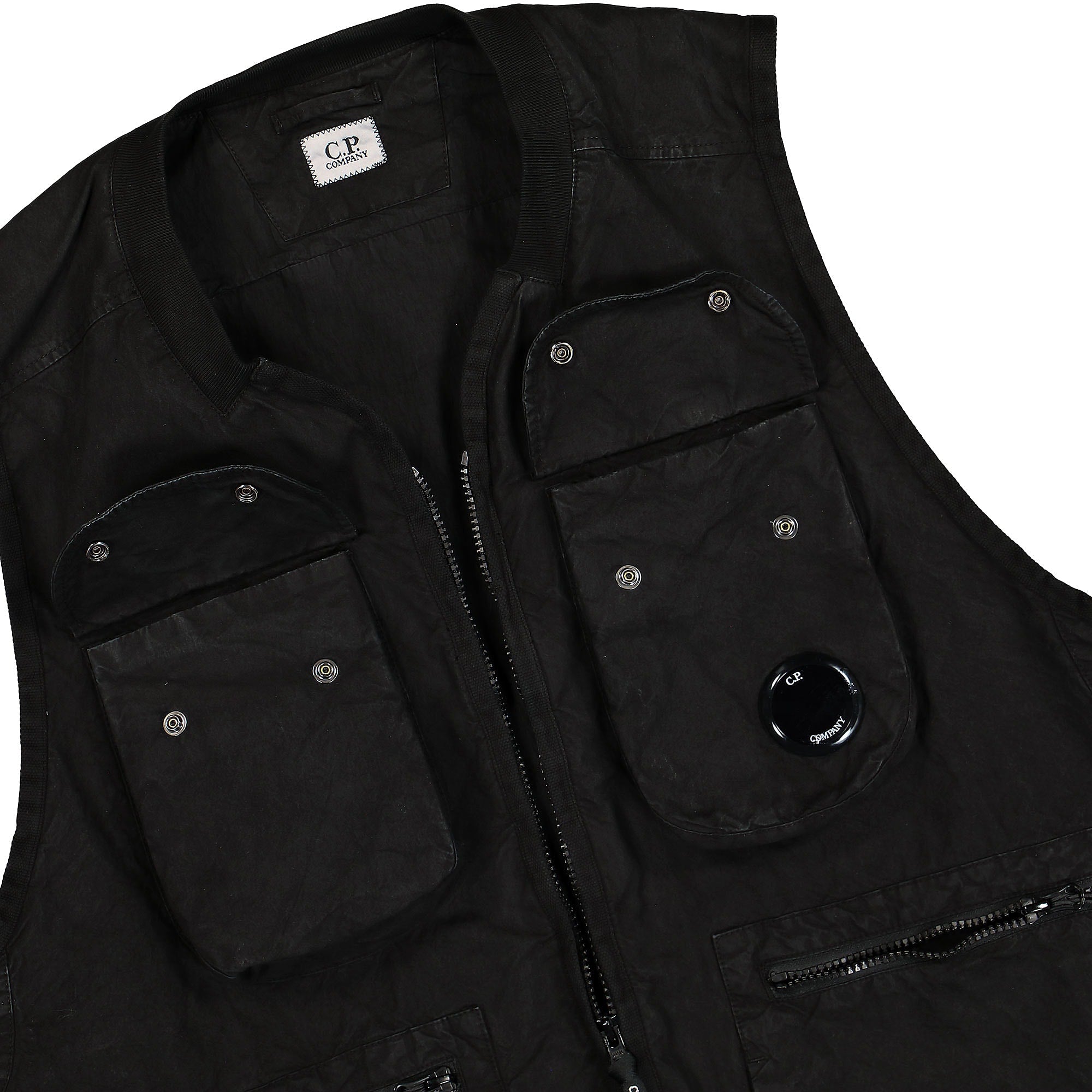 C.P. Company Ba-Tic Jacket Black Vests Close-up | Overkill