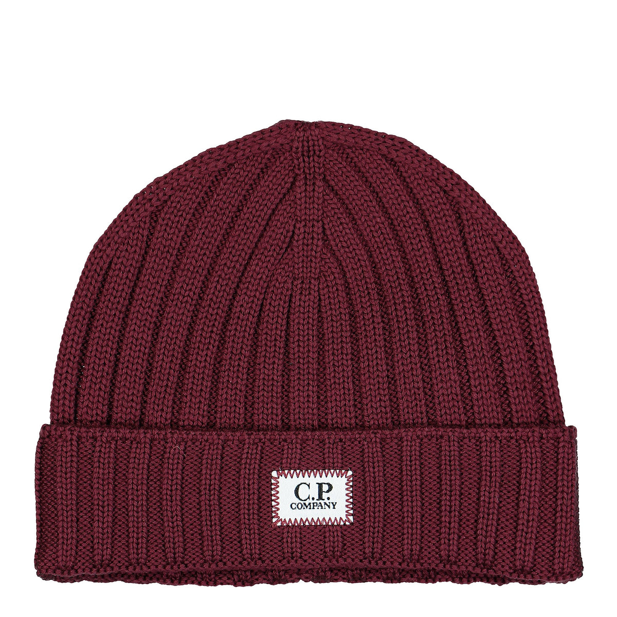 C.P. Company Extra Fine Merino Wool Logo Beanie Port Royal Beanies 13CMAC120A-005509A 589 | Overkill