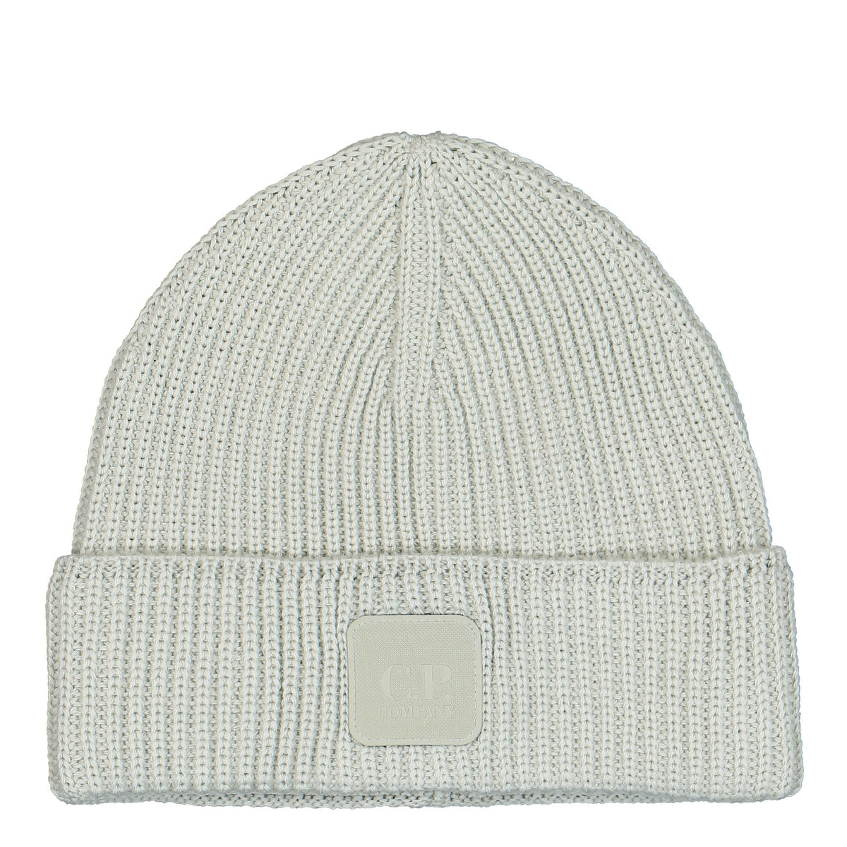 C.P. Company Extra Fine Merino Wool Logo Beanie Pelican Beanies 13CMAC121A-005509A 118 | Overkill