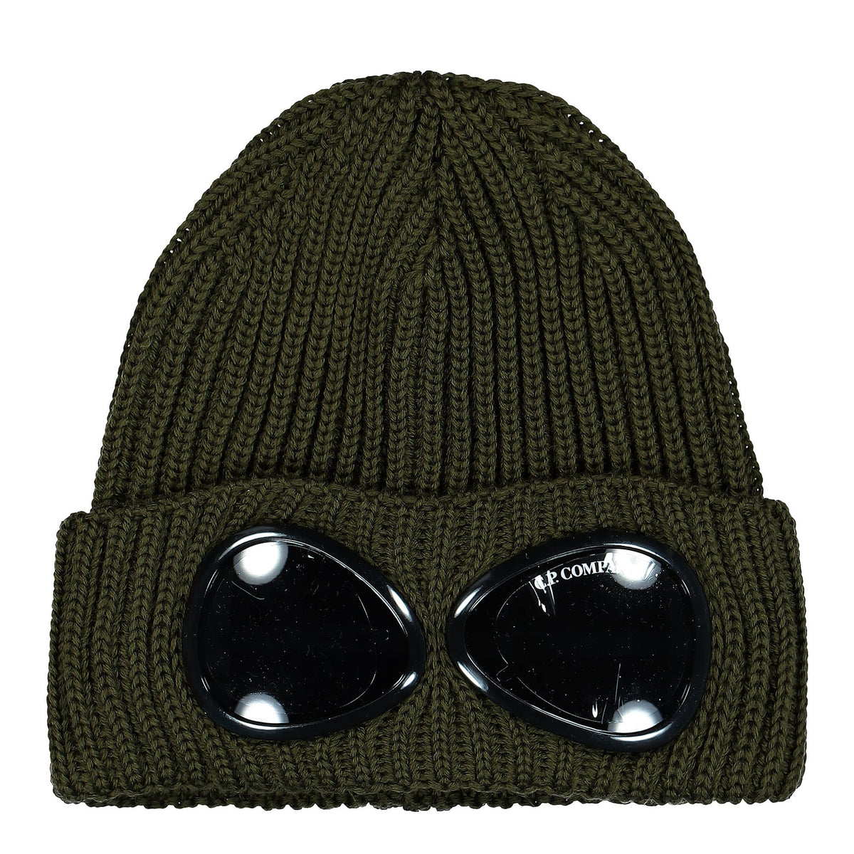 C.P. Company Extra Fine Merino Wool Goggle Beanie Ivy Green Beanies 13CMAC122A-005509A 683 | Overkill