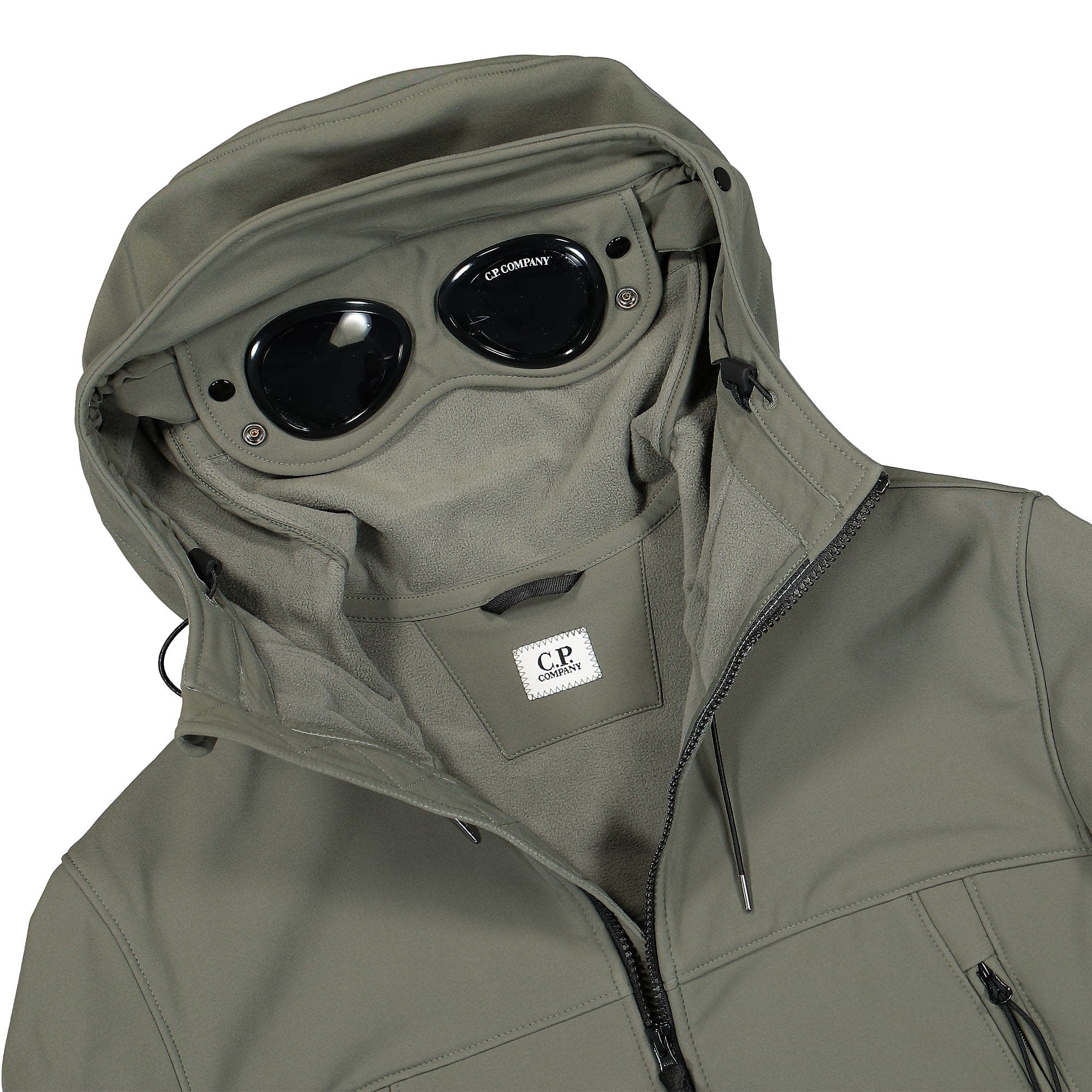 C.P. Company Shell-R Goggle Jacket Thyme Jackets Close-up | Overkill