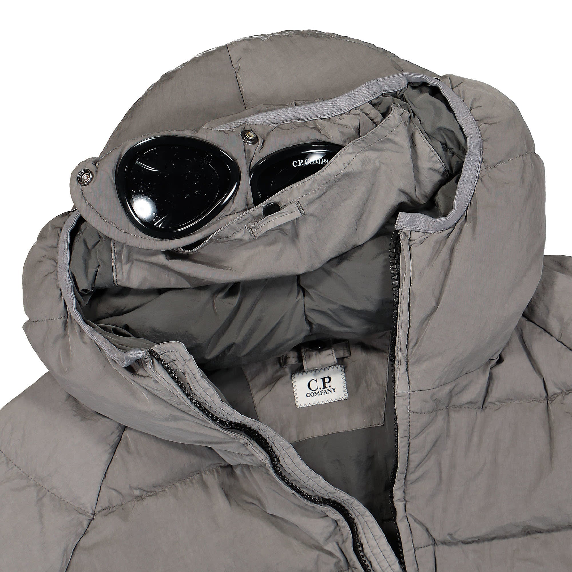C.P. Company ECO Chrome R Hooded Down Jacket Titanium Jackets Detail view 1 | Overkill