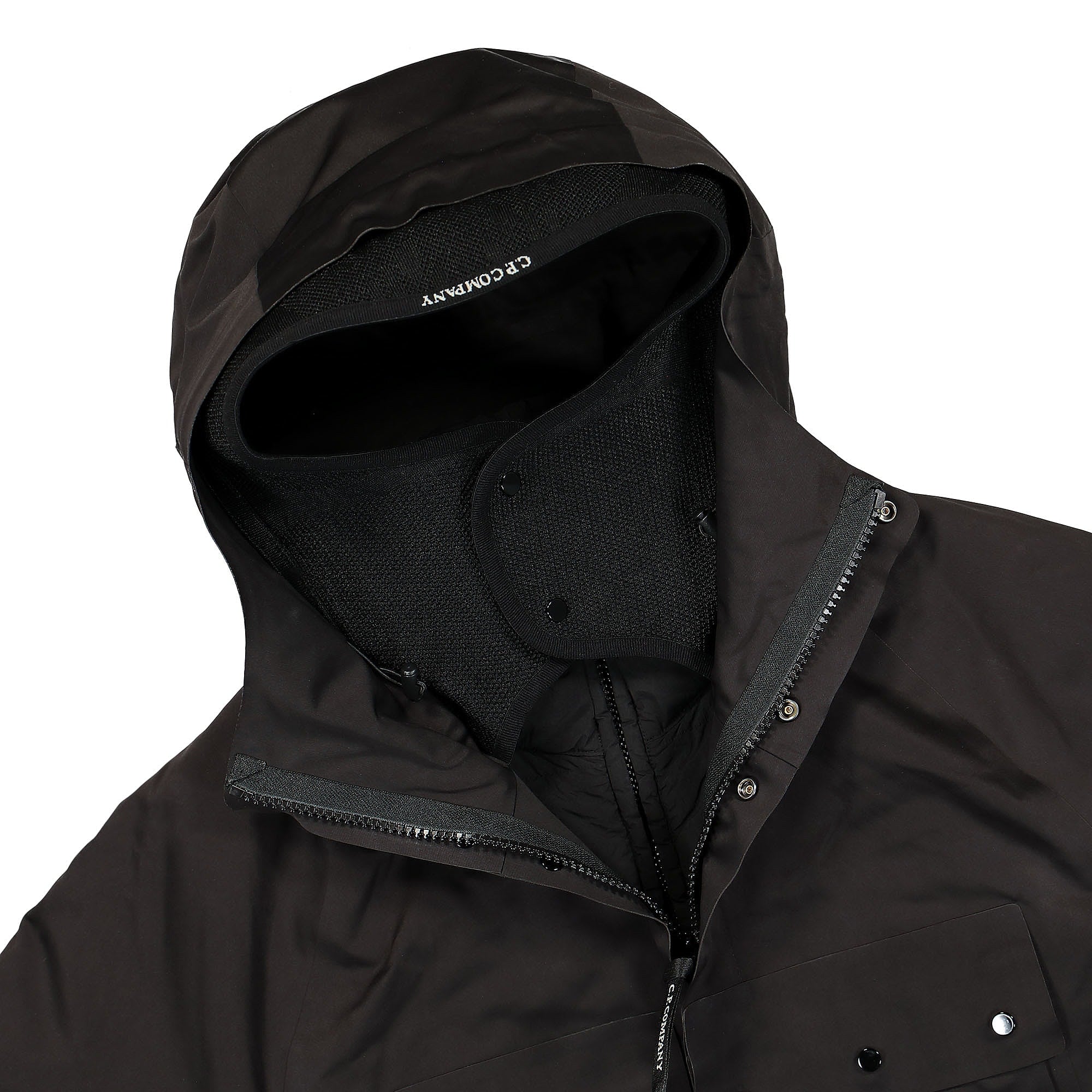 C.P. Company A.A.C. Hooded Down Jacket Black Jackets Close-up | Overkill