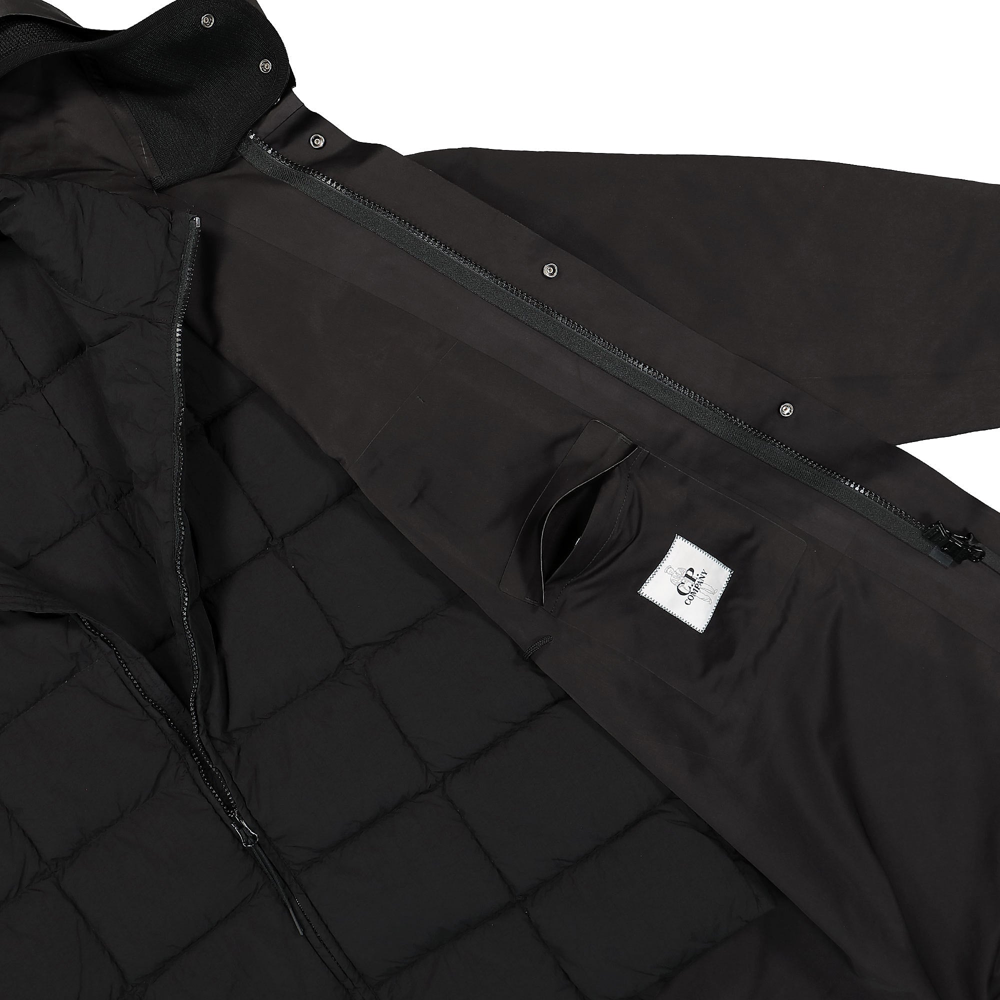 C.P. Company A.A.C. Down Fishtail Parka Black Parkas Detail view 1 | Overkill