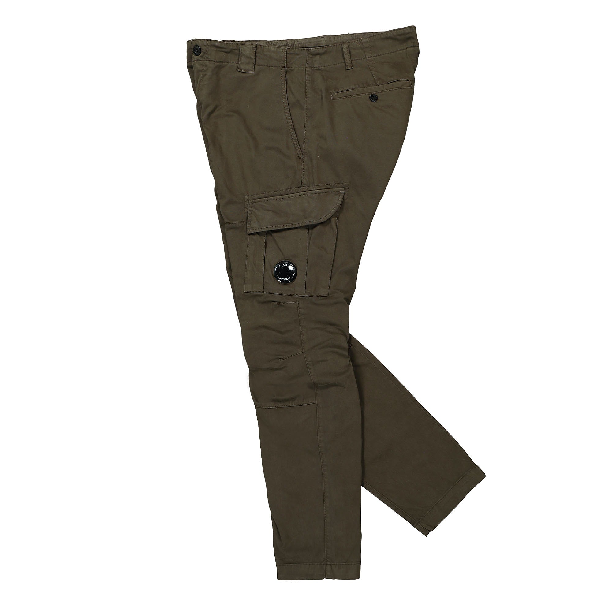 C.P. Company Stretch Sateen Cargo Pants Ivy Green Cargo Pants Close-up | Overkill