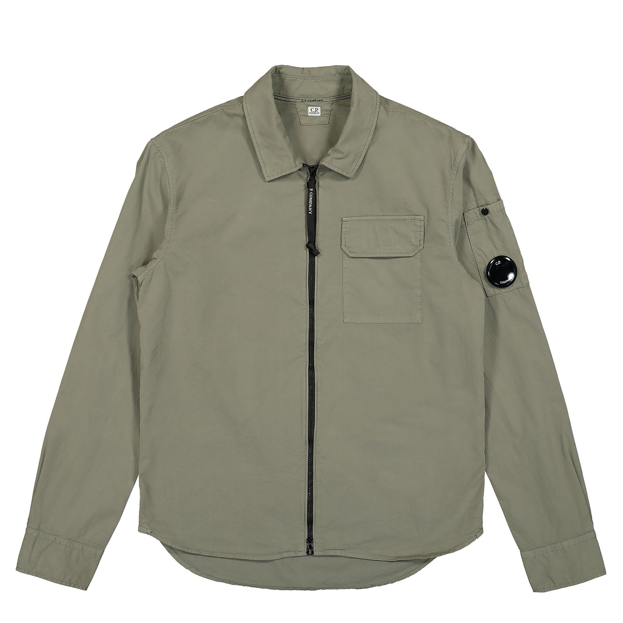 C.P. Company Gabardine Longsleeve Zip Shirt Thyme Jackets 13CMSH158A-002824G 669 | Overkill