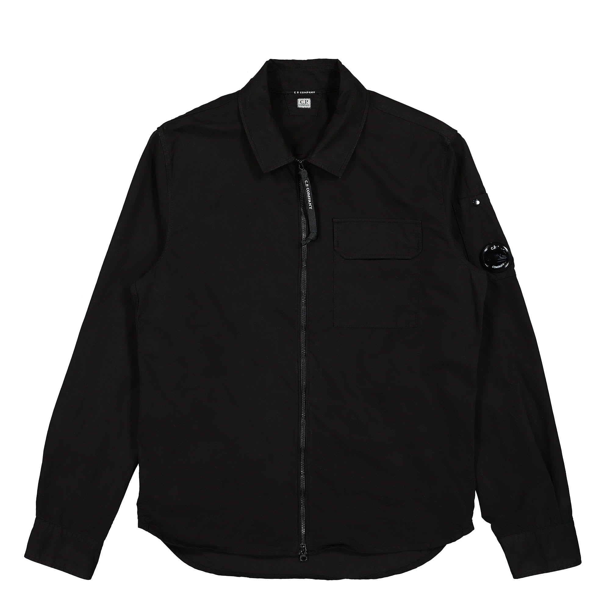 C.P. Company Gabardine Longsleeve Zip Shirt Black Shirts 13CMSH158A-002824G 999 | Overkill