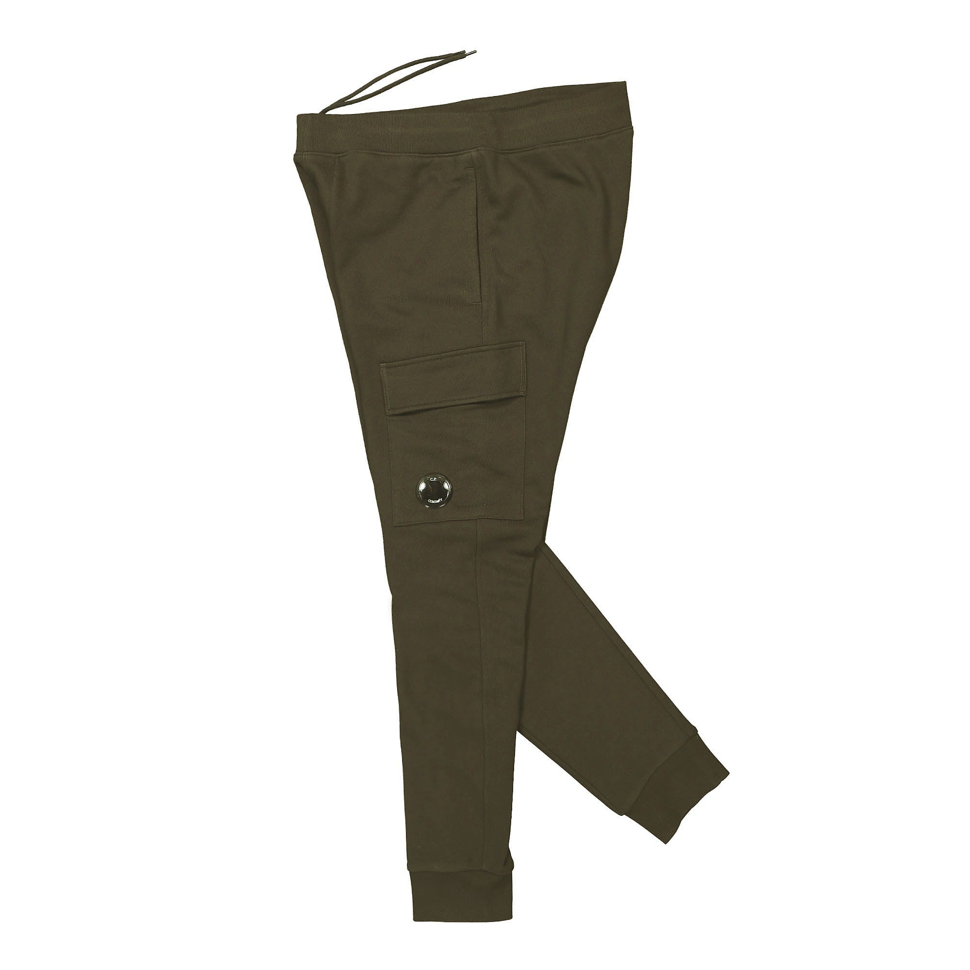 C.P. Company Diagonal Raised Fleece Track Pants Ivy Green Sweat & Track Pants Close-up | Overkill