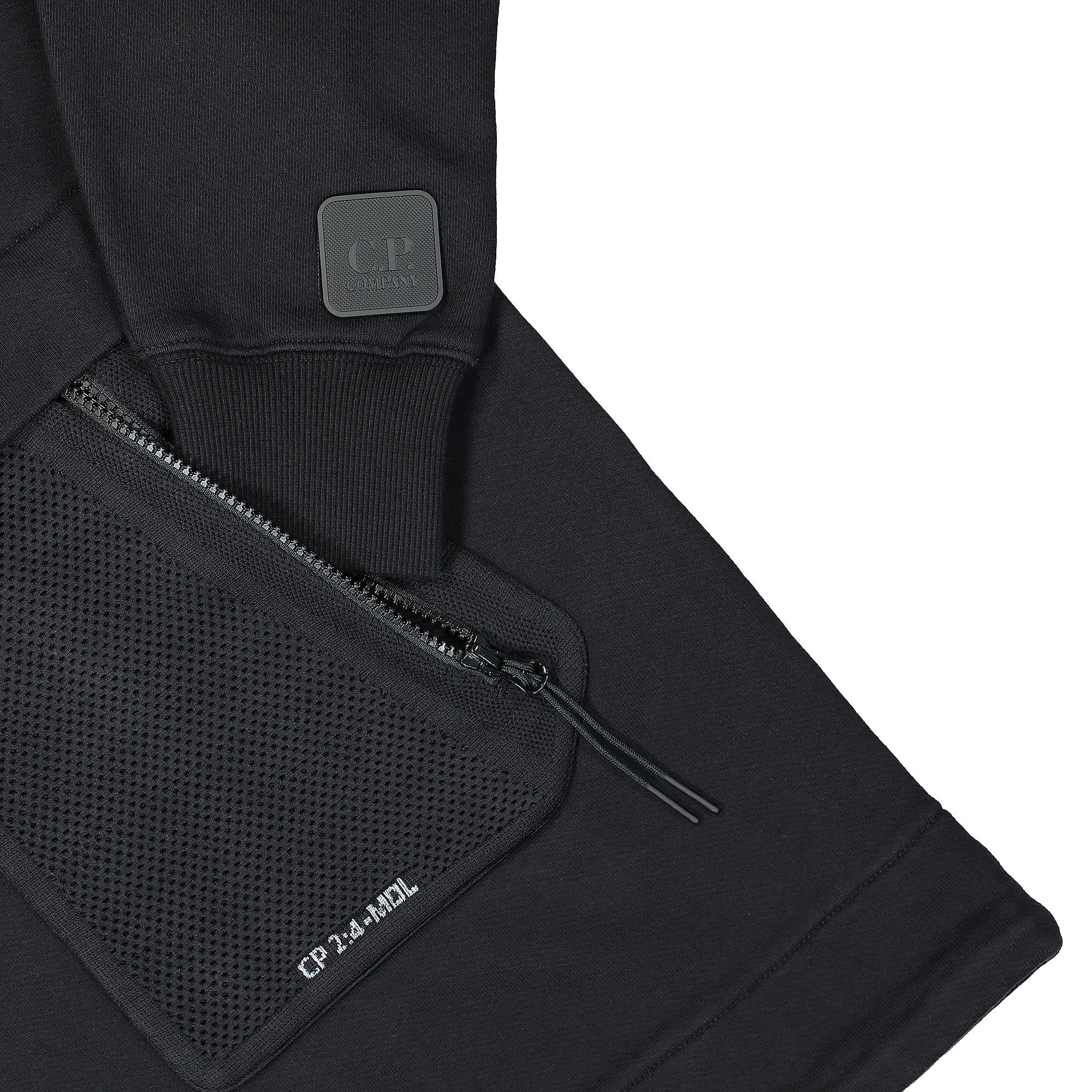 C.P. Company Diagonal Raised Fleece Anorak Black Sweatshirts Detailfoto | Overkill