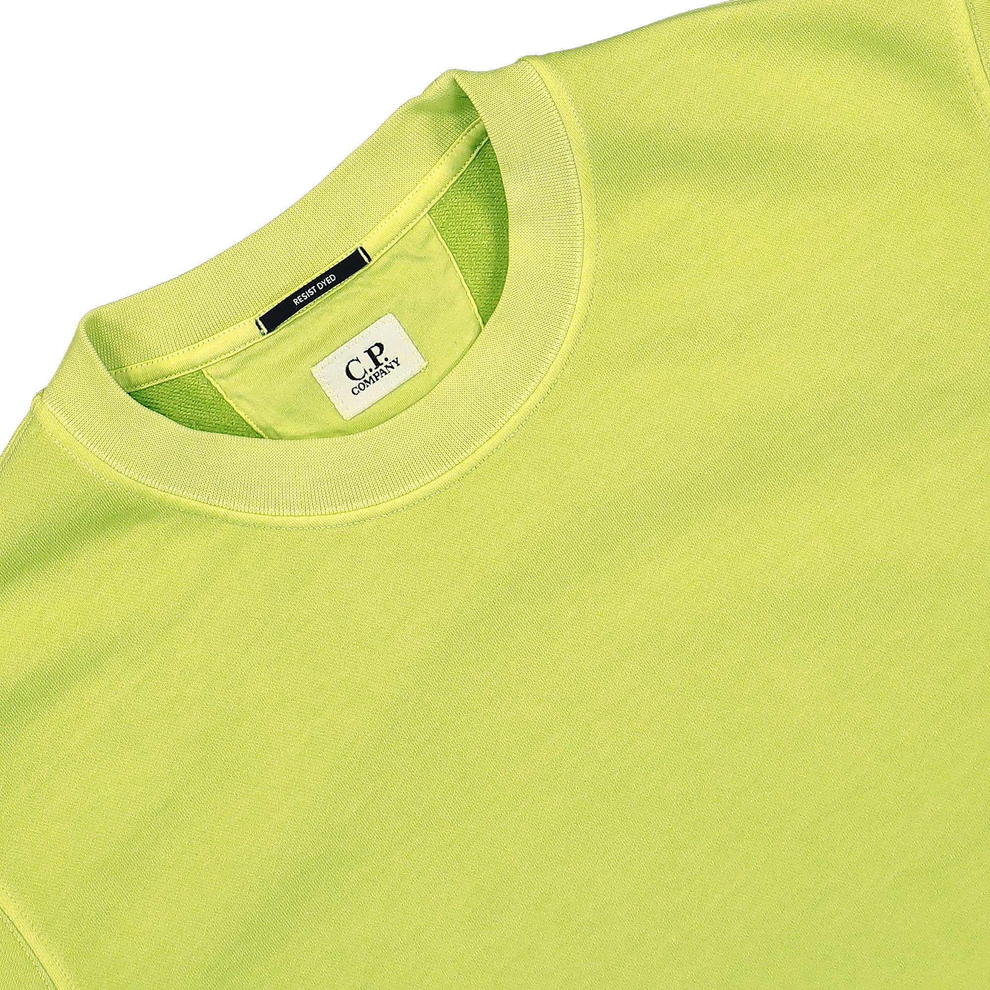 C.P. Company Brushed and Emerized Diagonal Fleece Sweatshirt Golden Palm Sweatshirts Close-up | Overkill