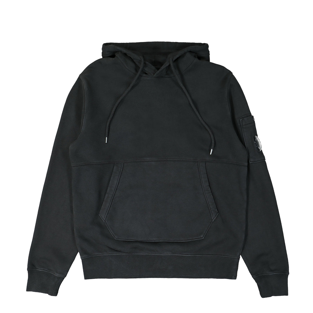 C.P. Company Brushed and Emerized Diagonal Fleece Hoodie Black Hoodies 13CMSS009A-006372G 999 | Overkill