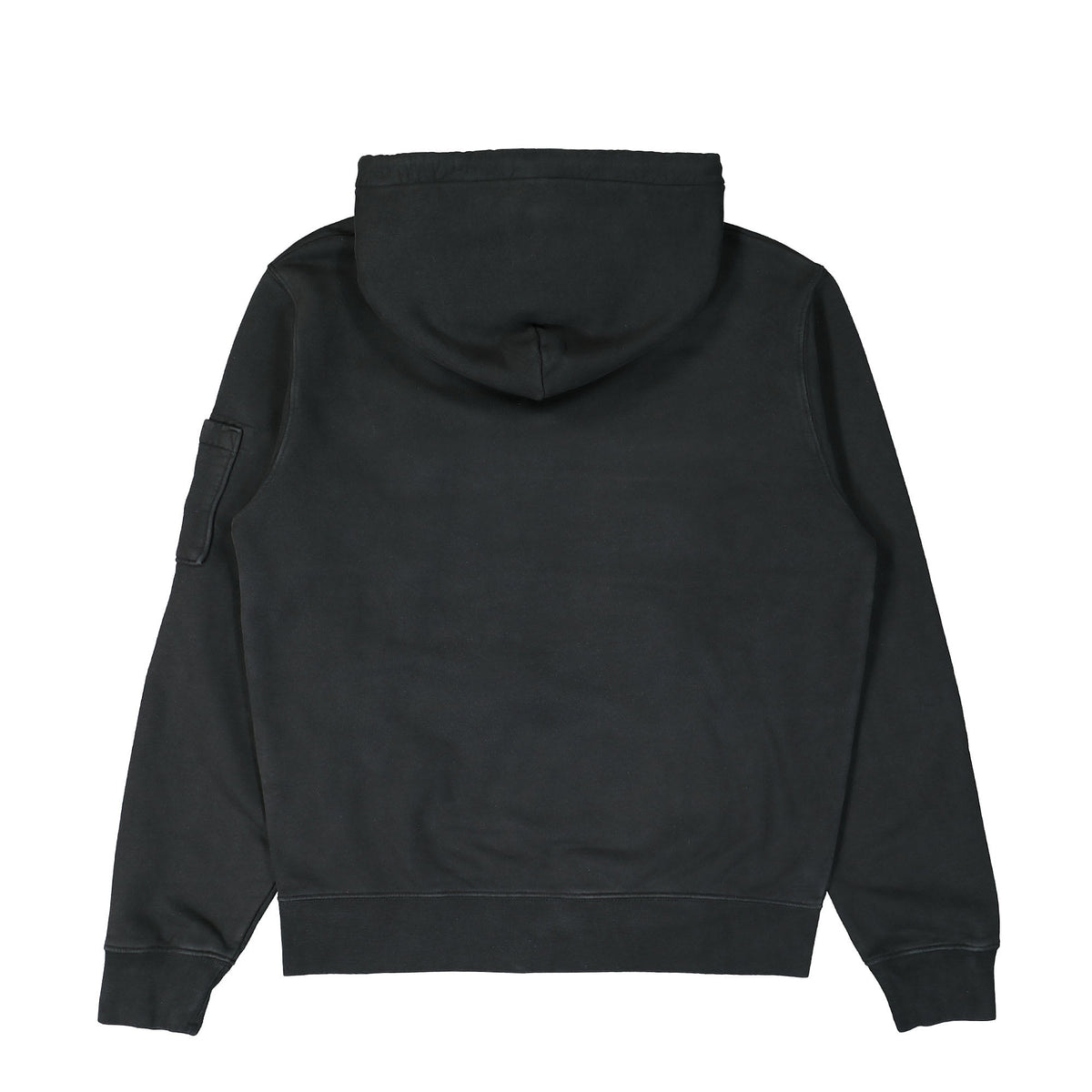 C.P. Company Brushed and Emerized Diagonal Fleece Hoodie Black Hoodies Material | Overkill