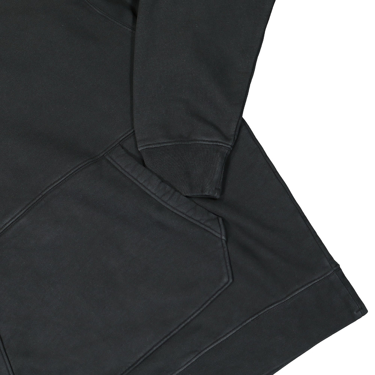 C.P. Company Brushed and Emerized Diagonal Fleece Hoodie Black Hoodies Detailfoto | Overkill