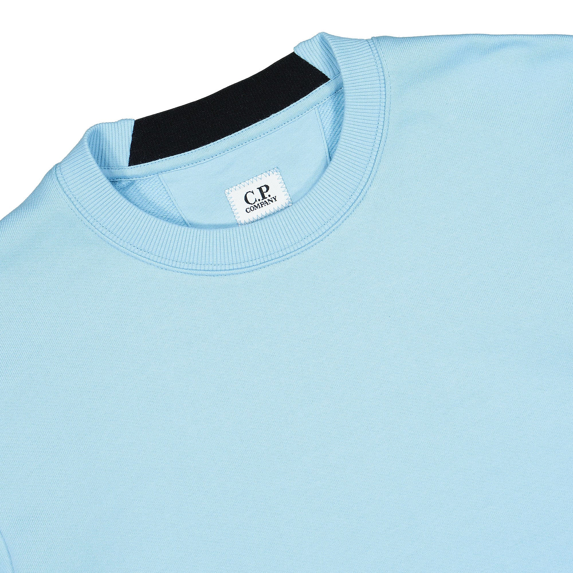 C.P. Company Diagonal Raised Fleece Jumper Sky Blue Sweatshirts Close-up | Overkill