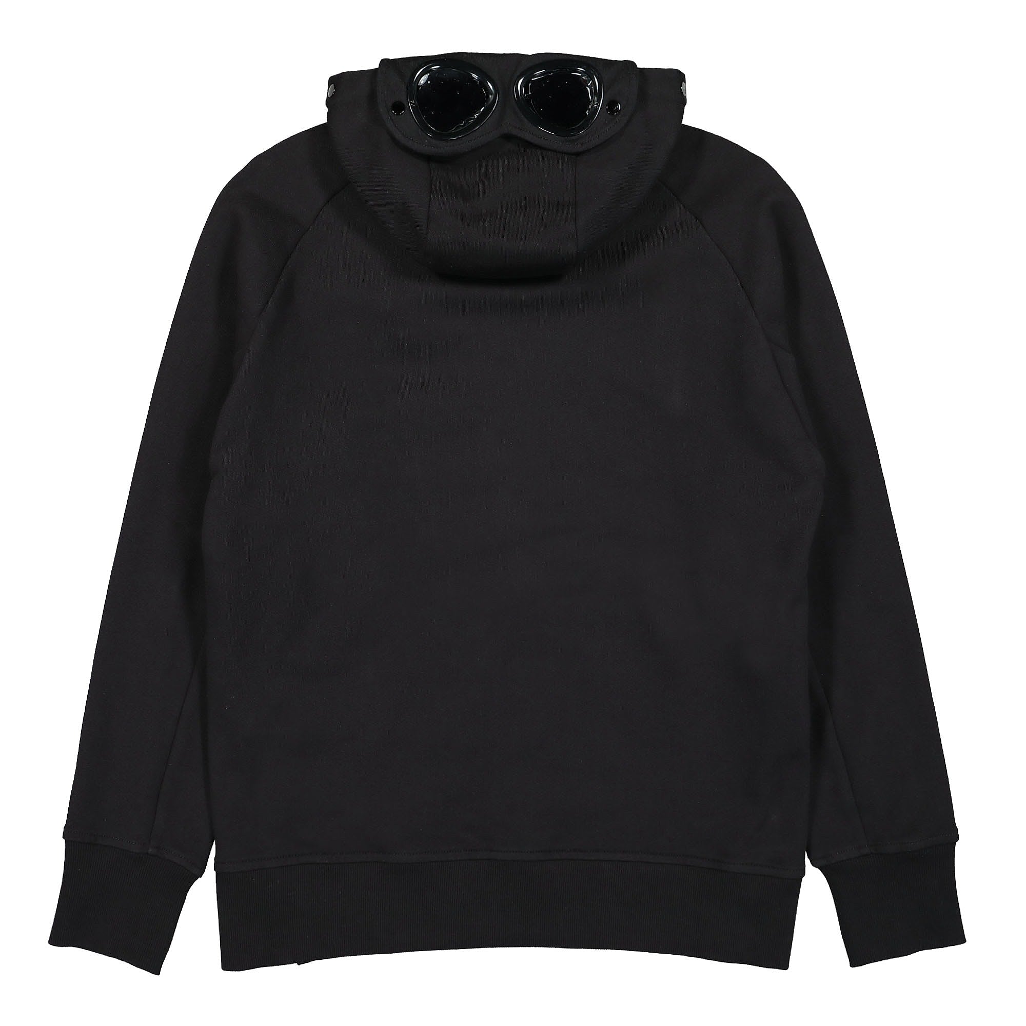 C.P. Company Diagonal Raised Fleece Goggle Hoodie Black Hoodies Material | Overkill