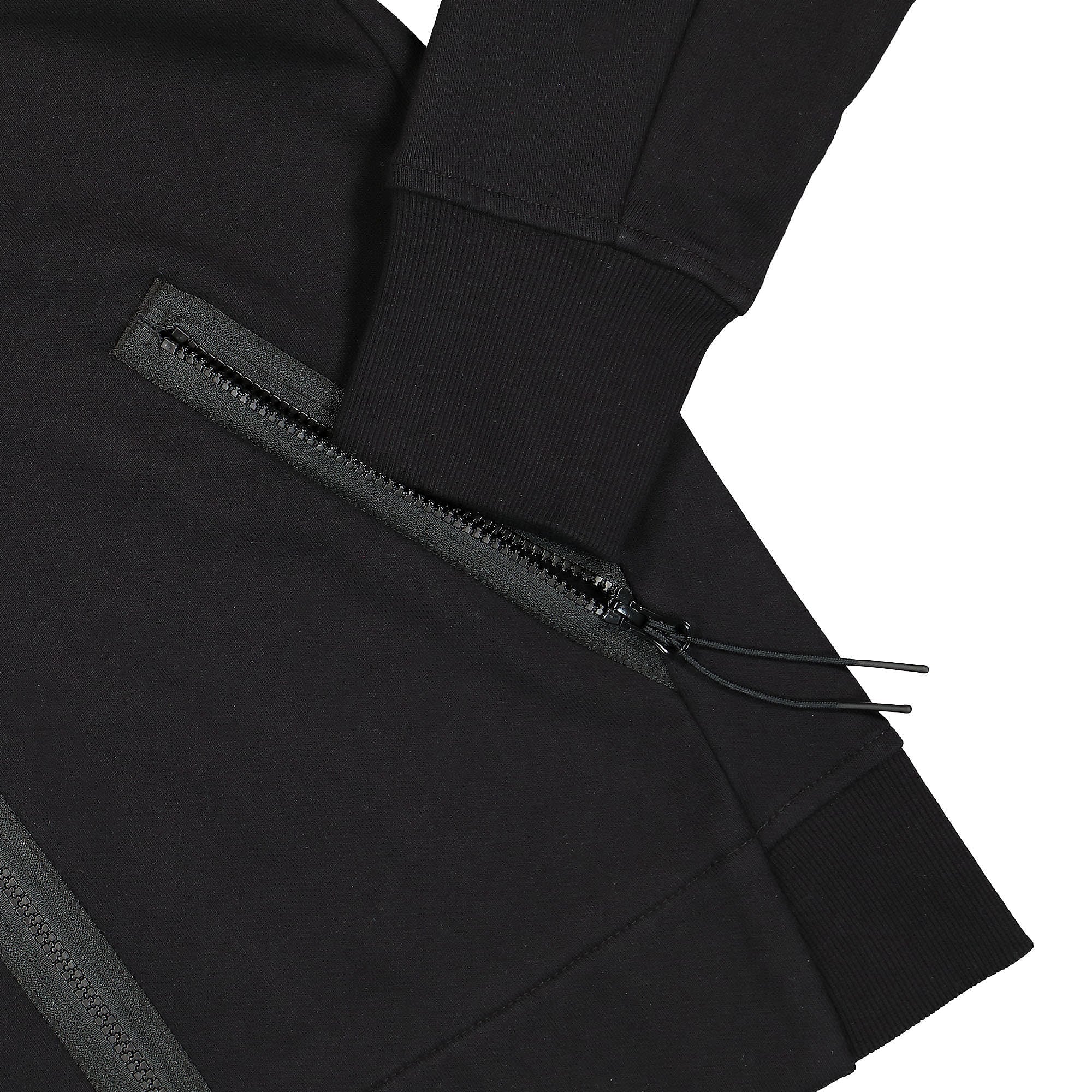 C.P. Company Diagonal Raised Fleece Goggle Hoodie Black Hoodies Detailfoto | Overkill