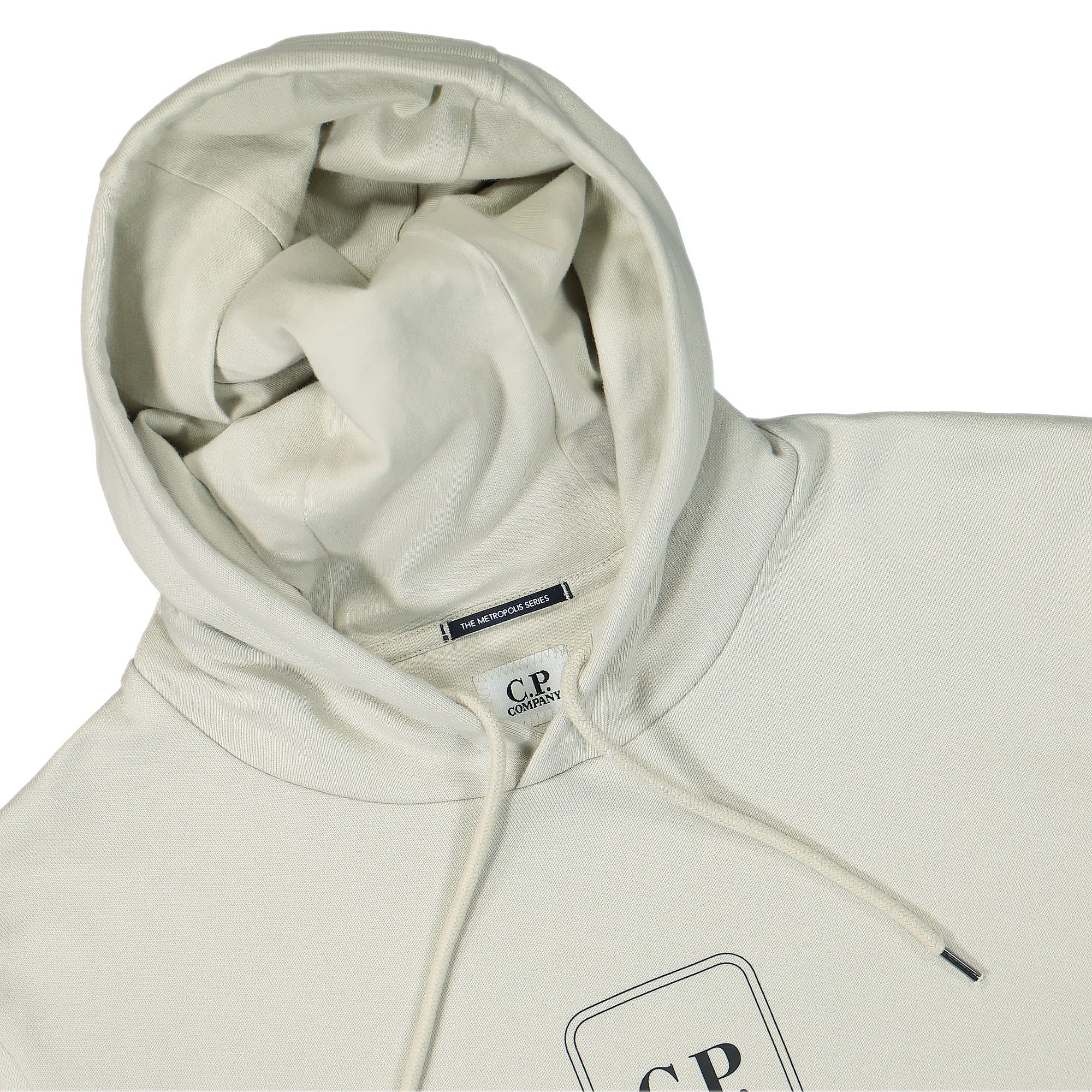 C.P. Company Diagonal Raised Fleece Hoodie Pelican Hoodies Material | Overkill