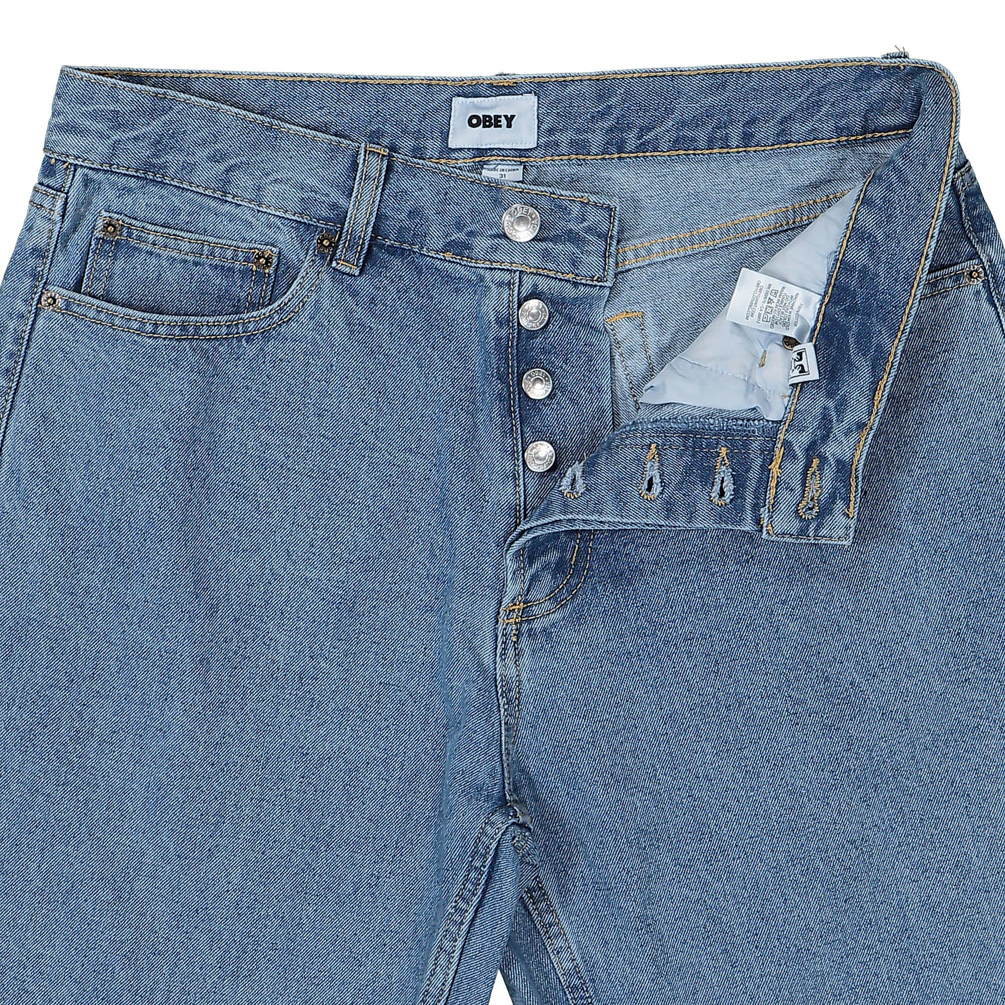 Obey Hardwork Denim Pant Light Indigo Jeans Detail view 2 | Overkill