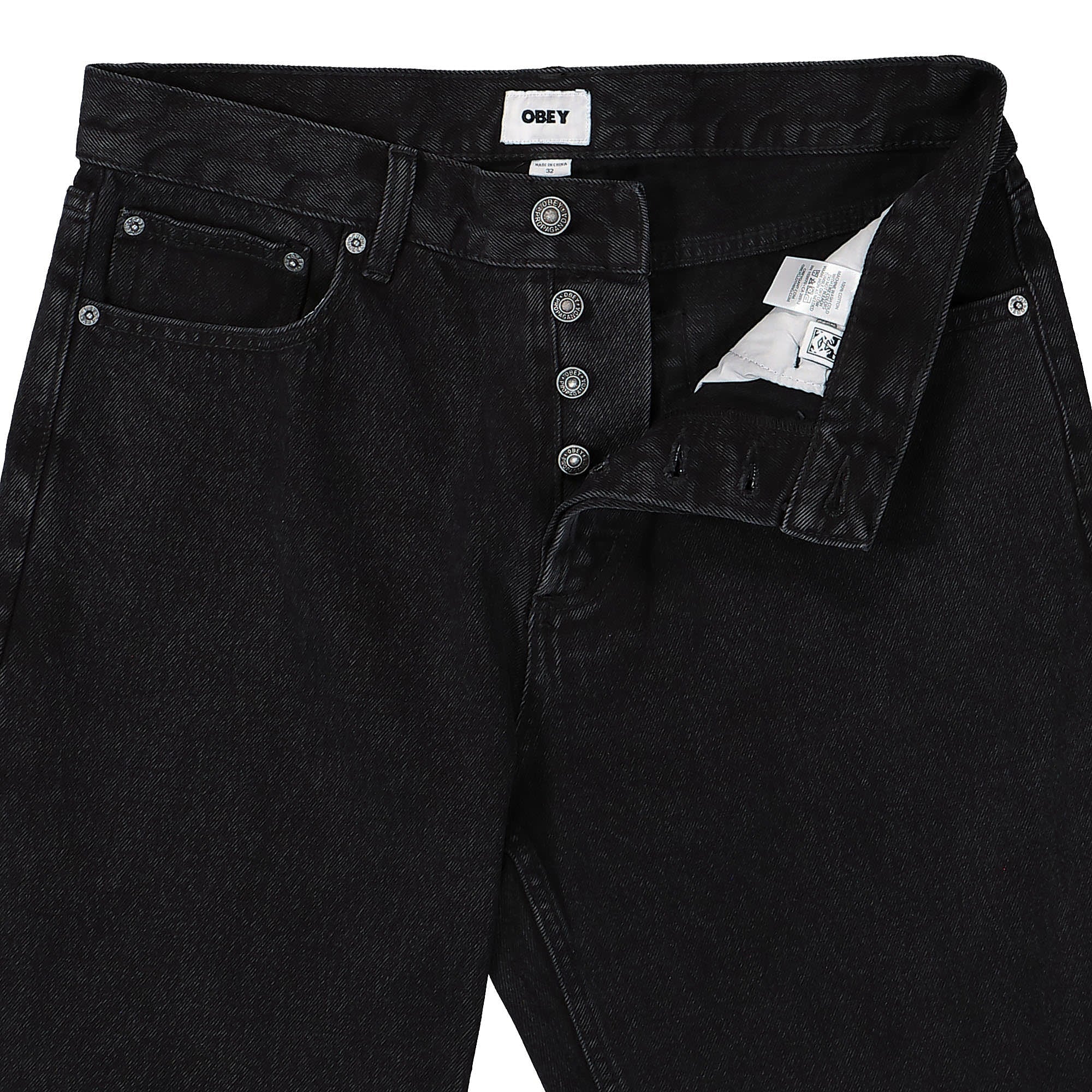 Obey Hardwork Denim Pant Faded Black Jeans Detailfoto | Overkill