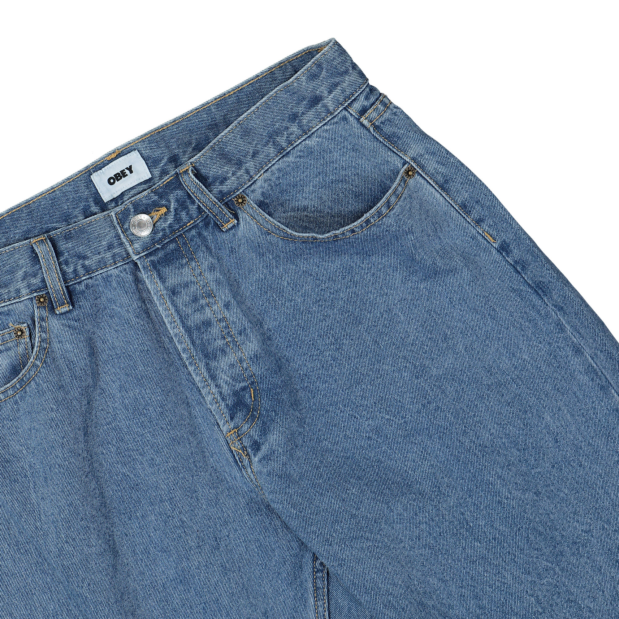 Obey Hardwork Denim Pant Stonewash Indigo Jeans Detail view 1 | Overkill