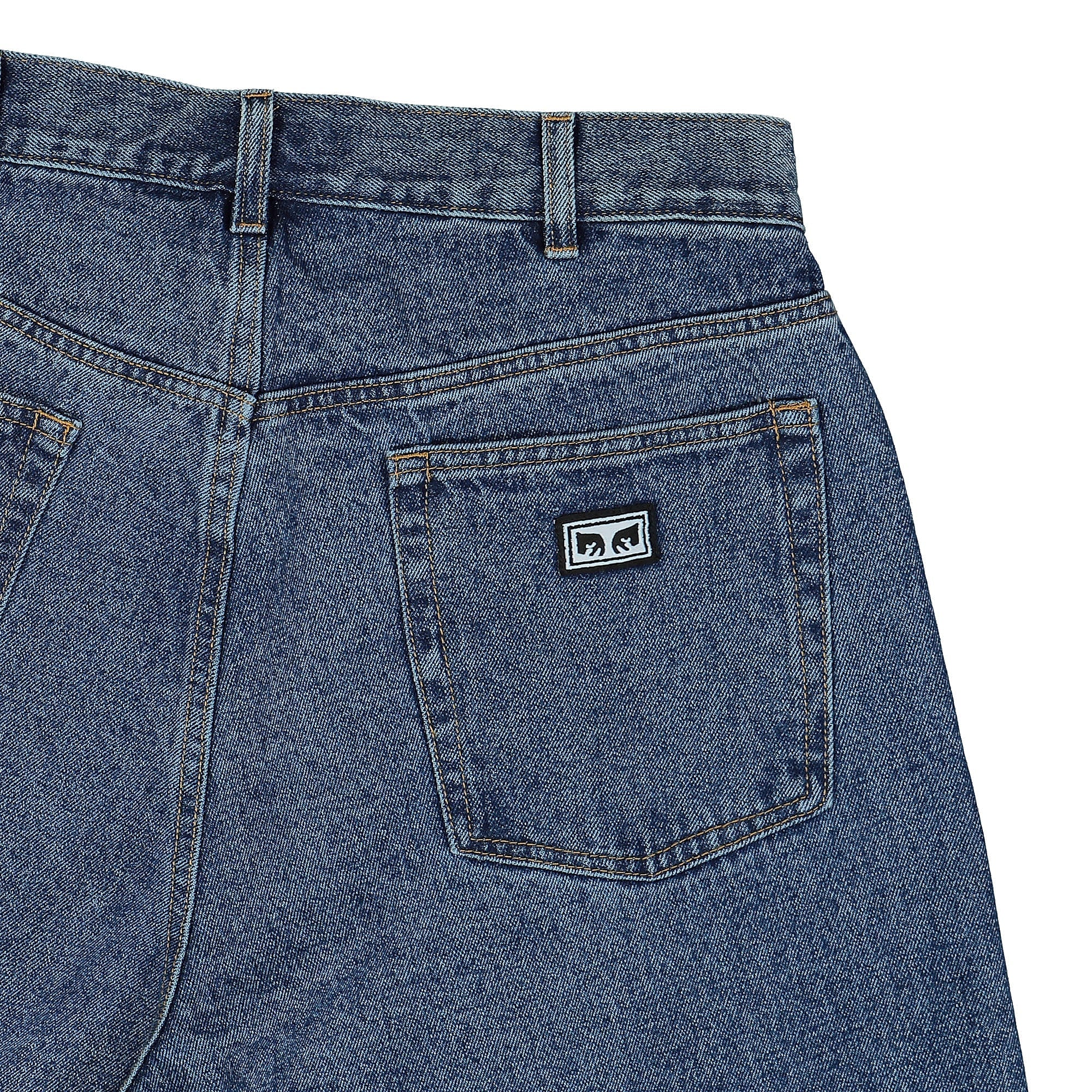 Obey Bigwig Baggy Denim Pant Stone Wash Indigo Jeans Detail view 1 | Overkill