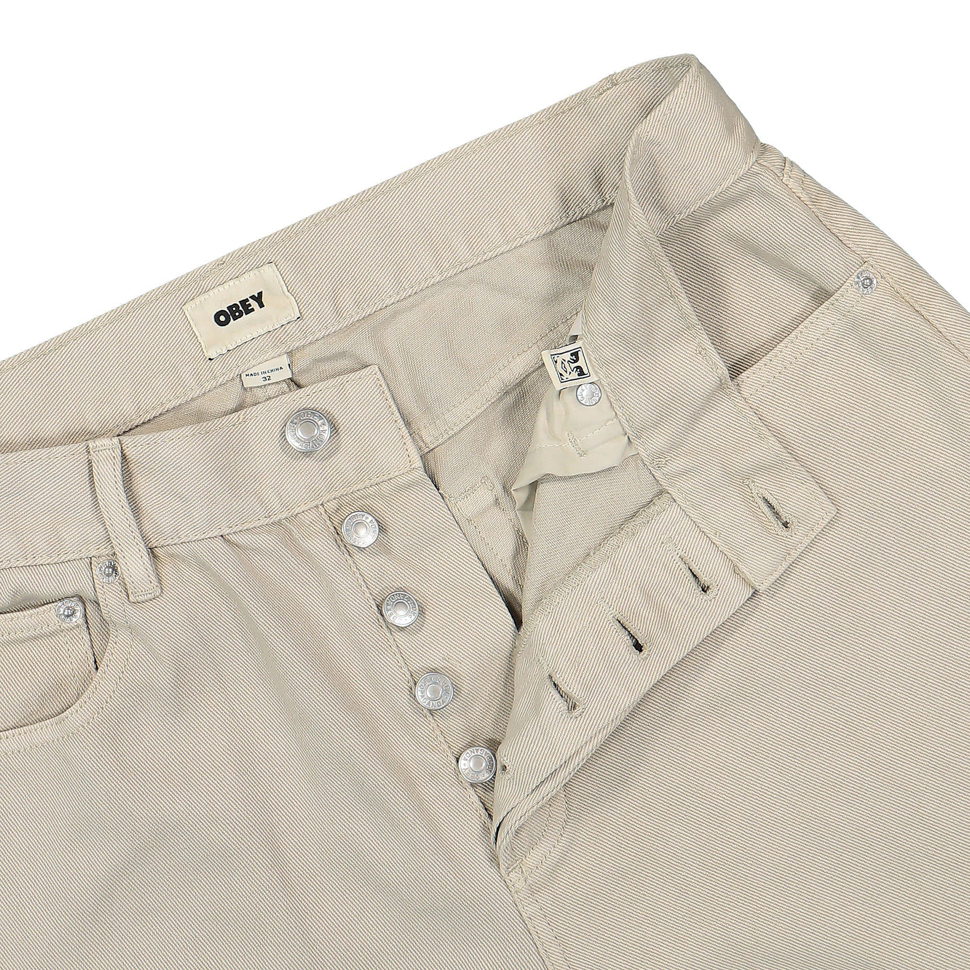 Obey Hardwork Pigment Denim Pant Pigment Silver Grey Jeans Detailfoto | Overkill