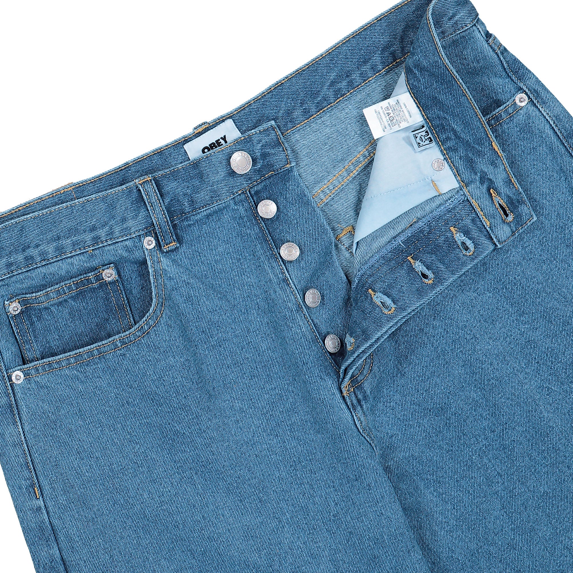 Obey Classic Baggy Denim Medium Stonewash Light Indigo Jeans 142010109 Detail View 1 | Overkill