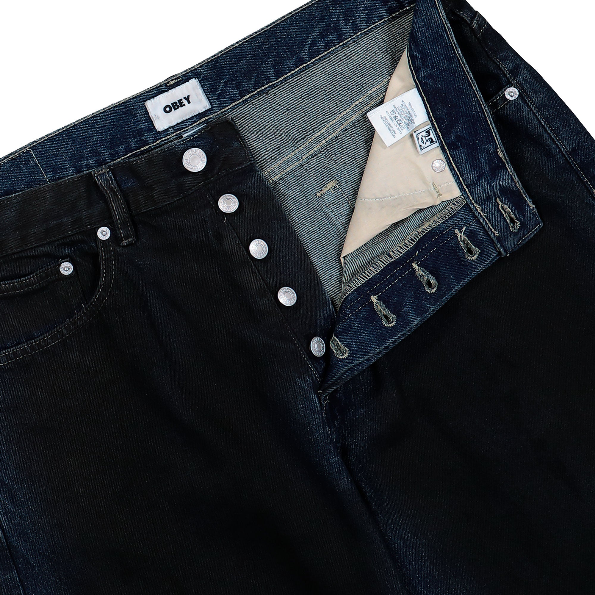 Carhartt WIP Classic Baggy Spray Denim Indigo Spray Jeans 142010113-IDS Detail View 1 | Overkill