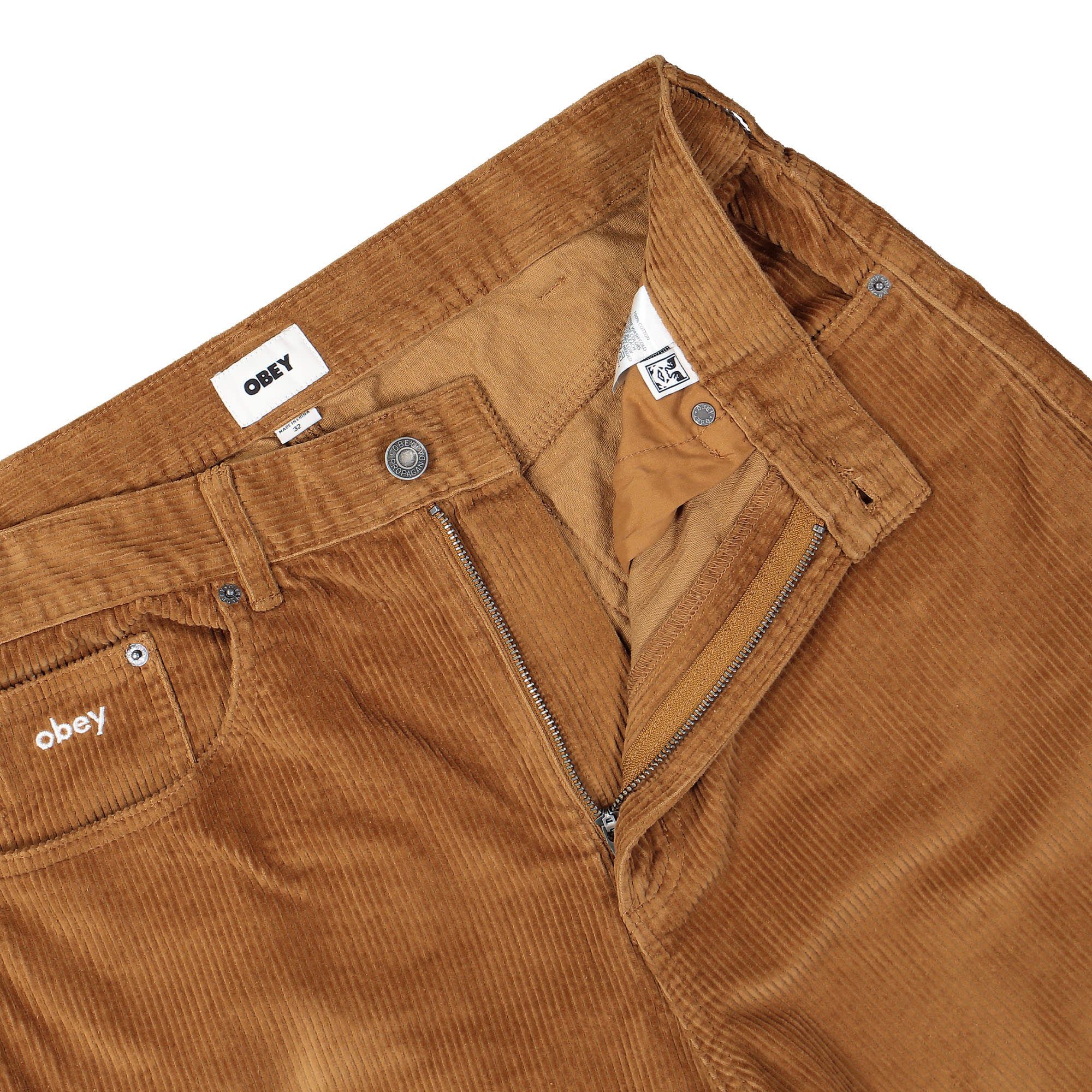 Obey Bigwig Baggy Corduroy Pant Catechu Wood Casual Pants Detailfoto | Overkill