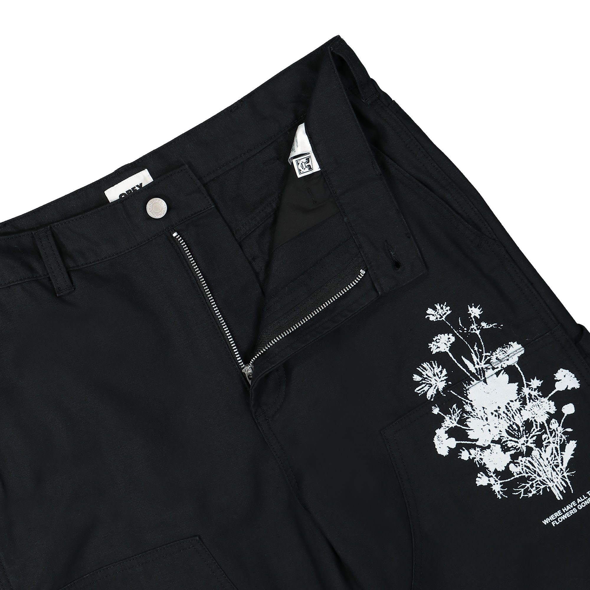 Obey Big Timer Twill Printed Carpen Pant Digital Black Sweat & Track Pants Detailfoto | Overkill