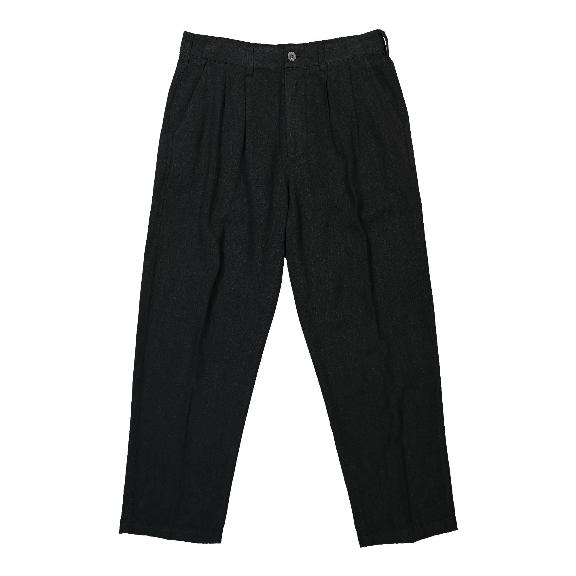 Obey Fubar Linen Pleated Pant Digital Black Casual Pants 142020257 / Digital Black | Overkill