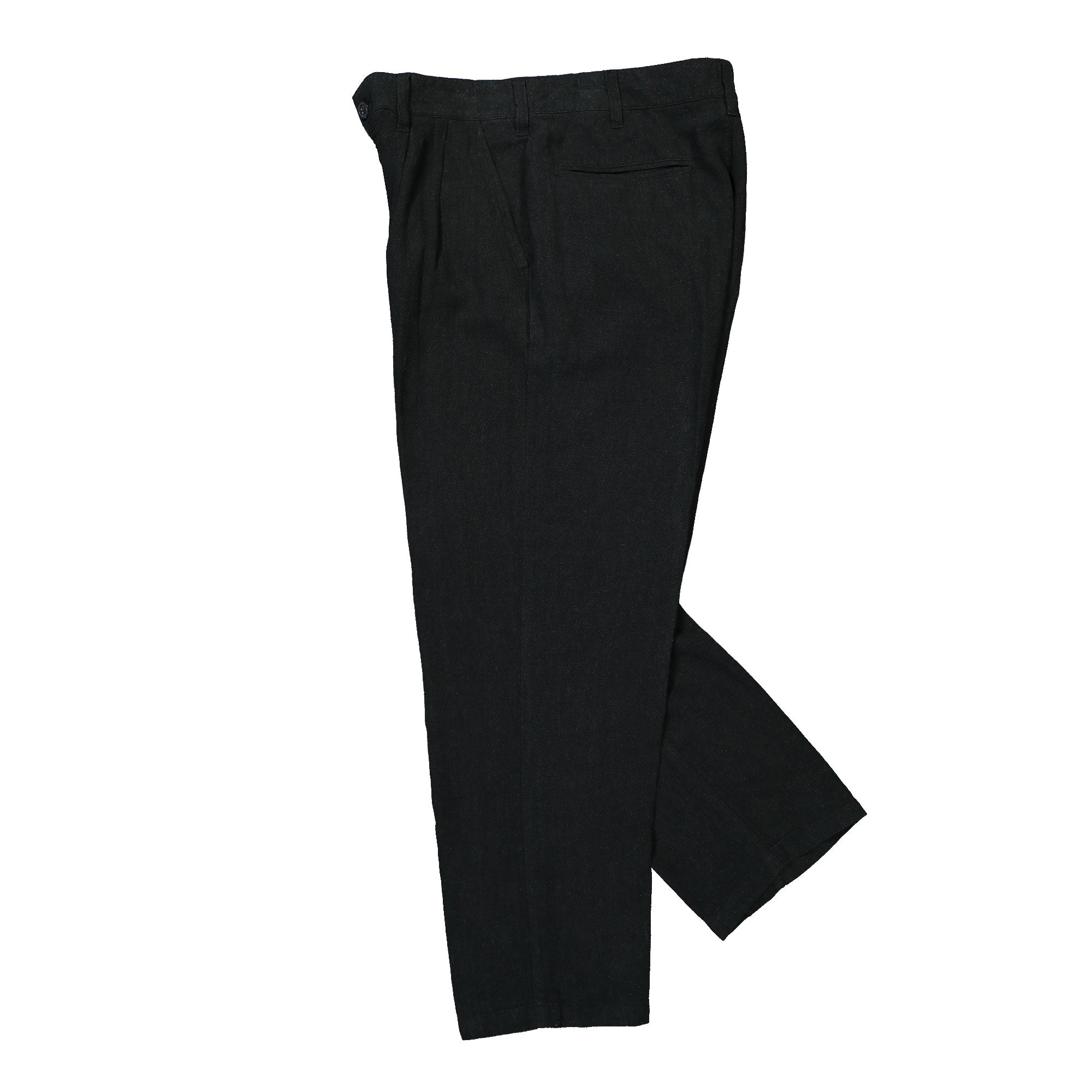 Obey Fubar Linen Pleated Pant Digital Black Casual Pants Close-up | Overkill