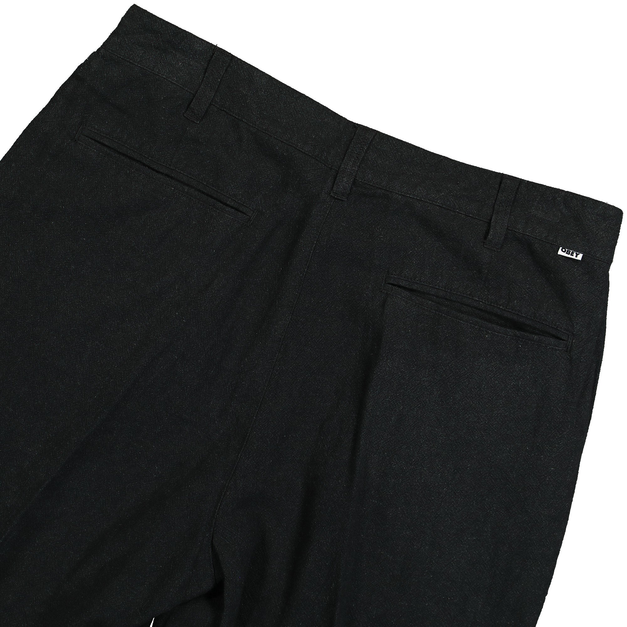 Obey Fubar Linen Pleated Pant Digital Black Casual Pants Detail view 1 | Overkill