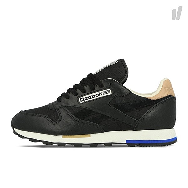 Reebok classic leather casual Black-Walnut-Paperwhite-Blue Low Top Sneakers M46086 | Overkill
