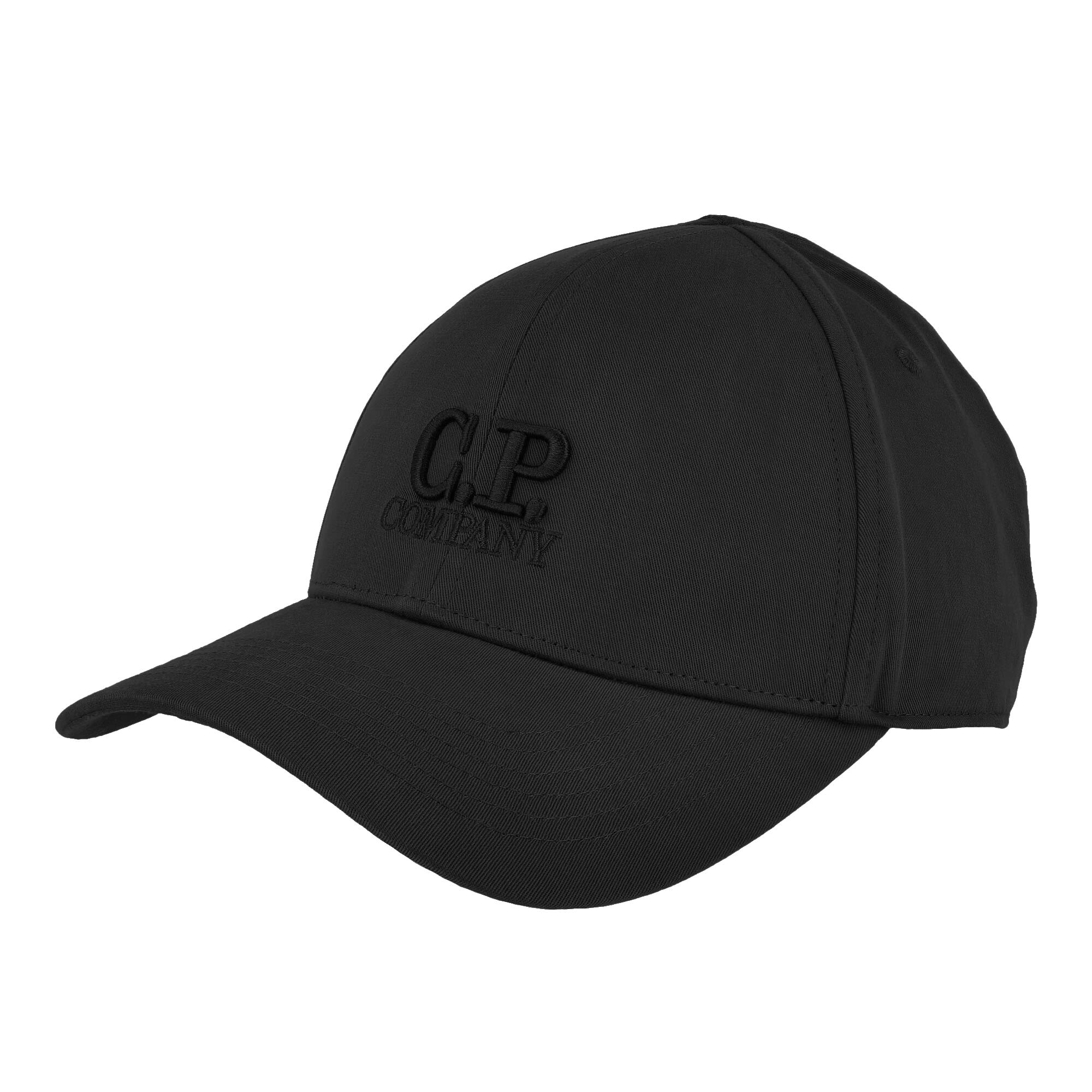 C.P. Company Gabardine Logo Cap Black Caps 14CMAC282A-006288A 999 | Overkill